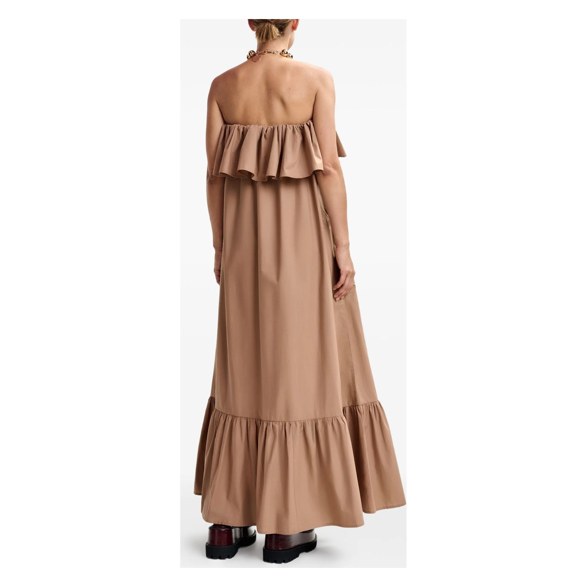 ESSENTIEL ANTWERP Maxi suknelė moterims, Ruda, 2 belted ruffle dress 4