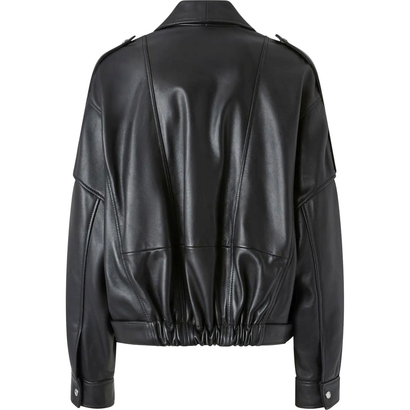 PINKO Odinė striukė moterims, Juoda, Confine biker 2