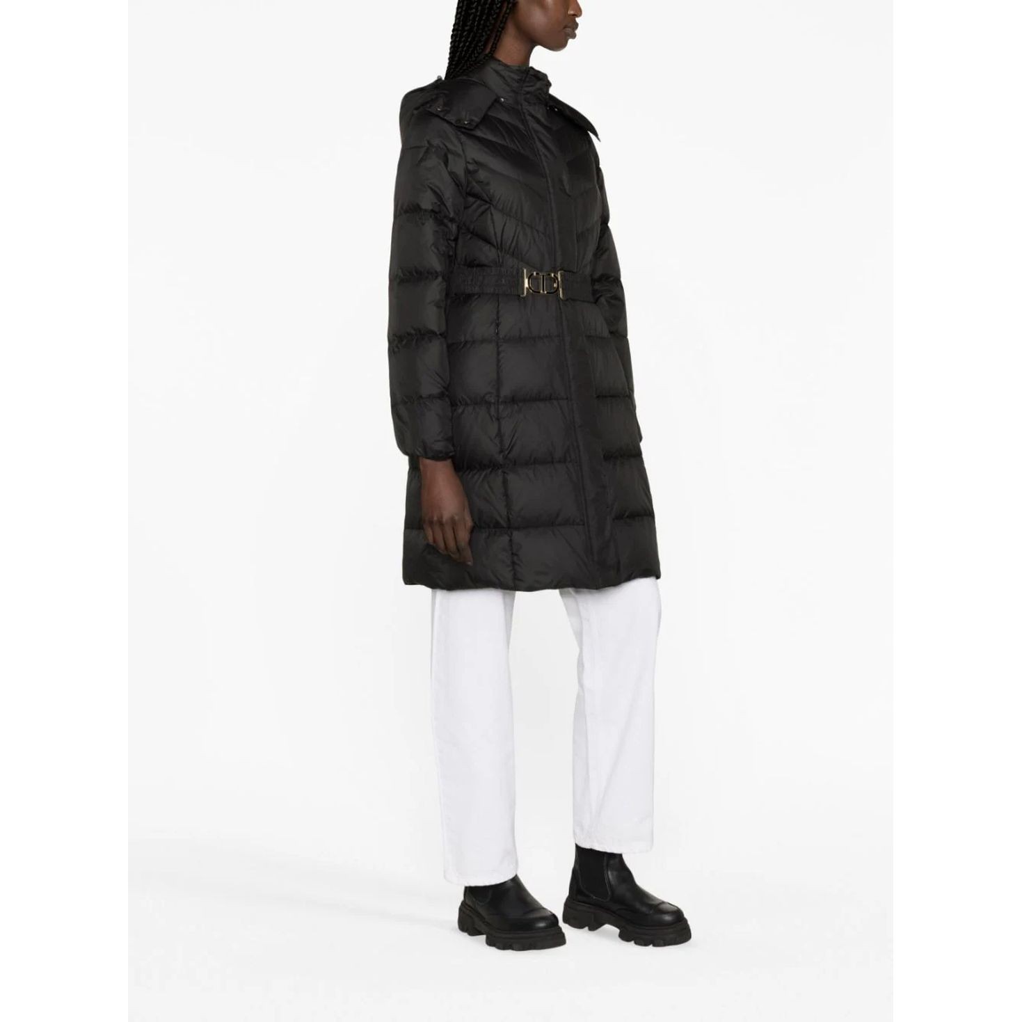 TWINSET Pūkinis paltas moterims, Juoda, Puffed coat 4
