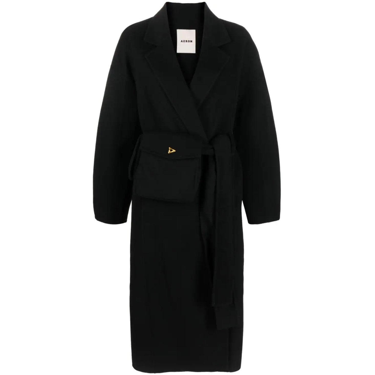 AERON Paltas moterims, Juoda, Silk blend short coat 1