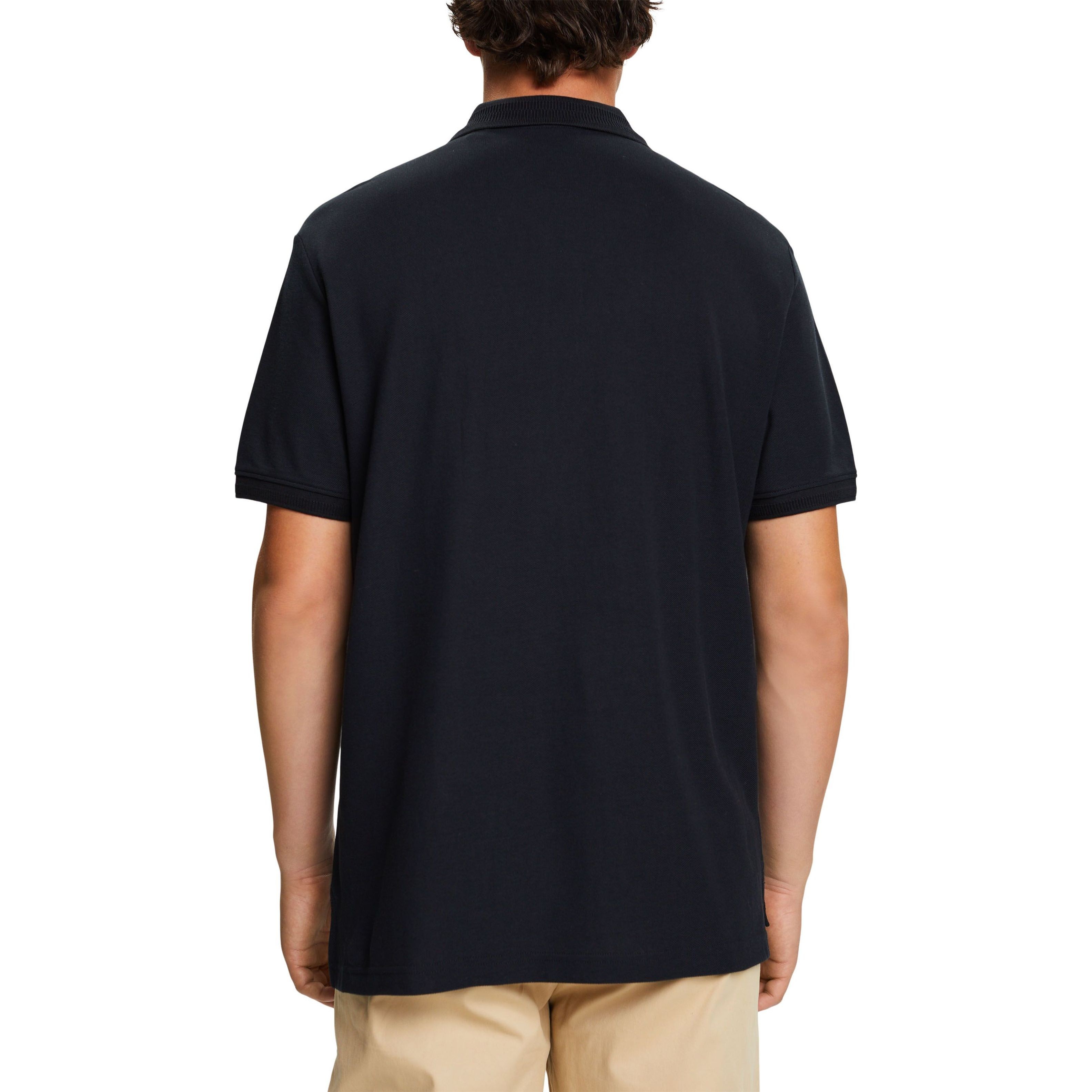 ESPRIT Polo marškiniai ilgos rank. vyrams, Juoda, Cotton Pique Polo Shirt 3
