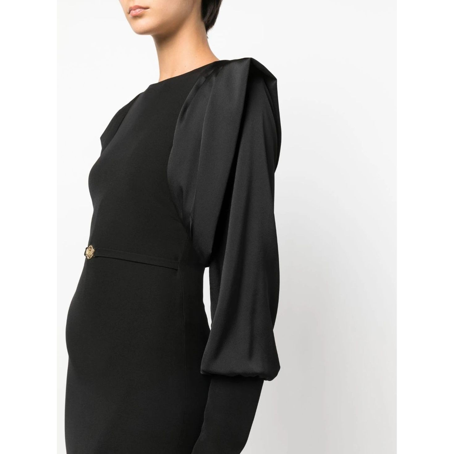 JUST CAVALLI Mini suknelė moterims, Juoda, Long sleeve dress 4