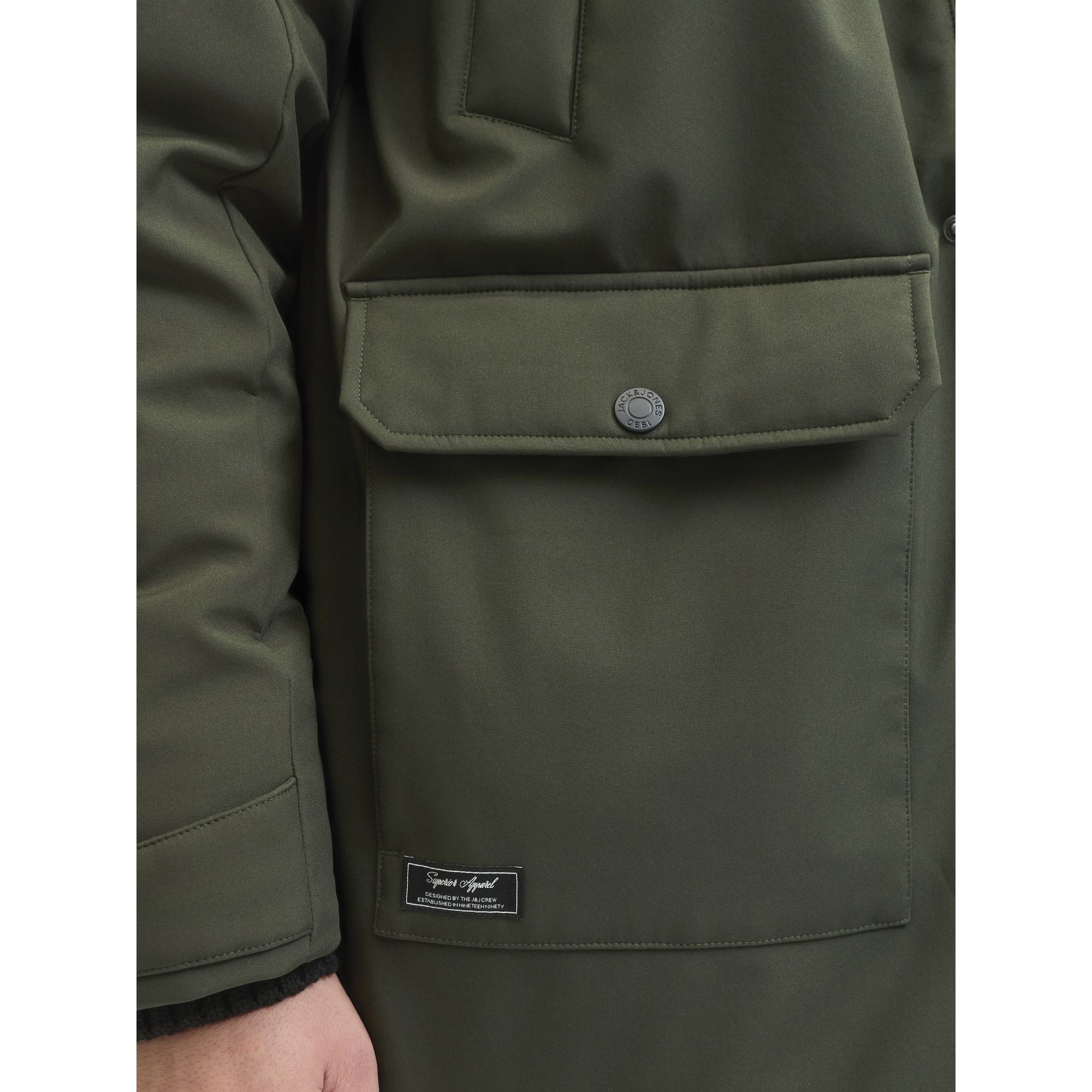 JACK & JONES Pūkinis paltas vyrams, Chaki, Finn 8