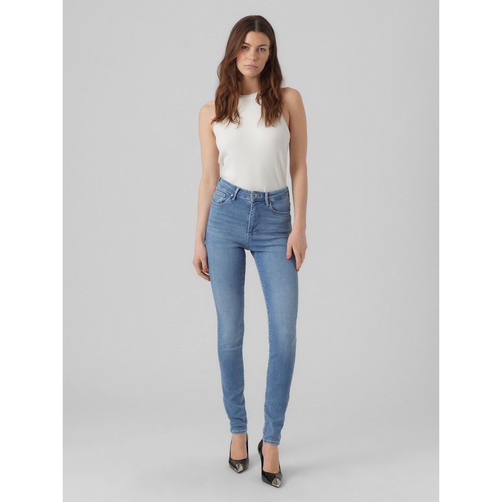 VERO MODA Tiesūs džinsai moterims, Mėlyna, VMSOPHIA HR SKINNY JE 5