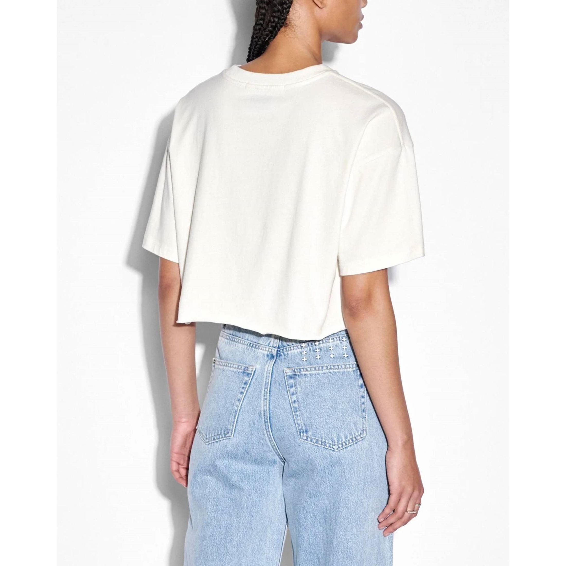 KSUBI Marškinėliai trump. rankovėmis moterims, Balta, Sprayed oh g crop tee white 3