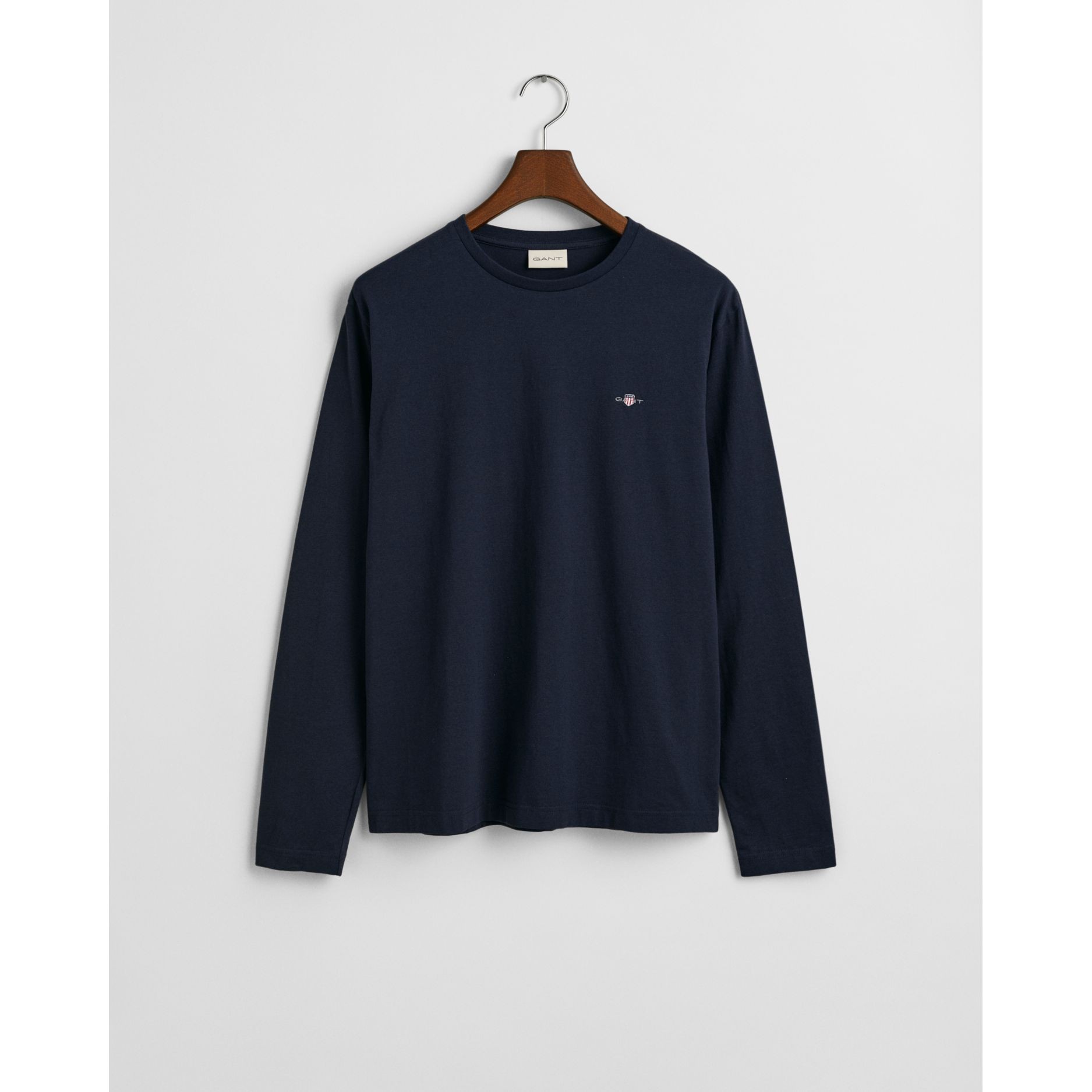 GANT Marškinėliai ilgom. rankovėmis vyrams, Mėlyna, Reg shield ls t-shirt 6