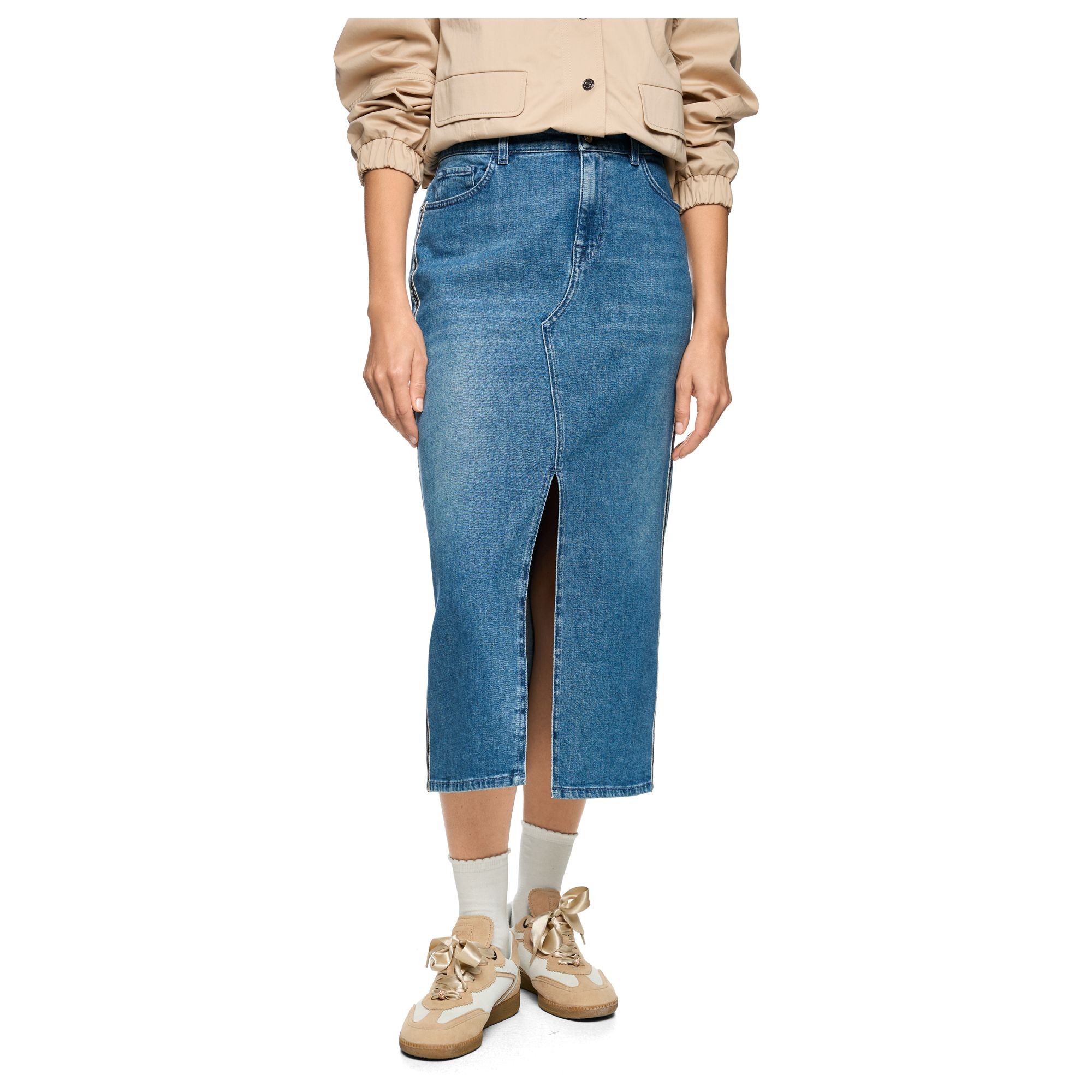 MARC CAIN Midi sijonas moterims, Mėlyna, Skirt 7