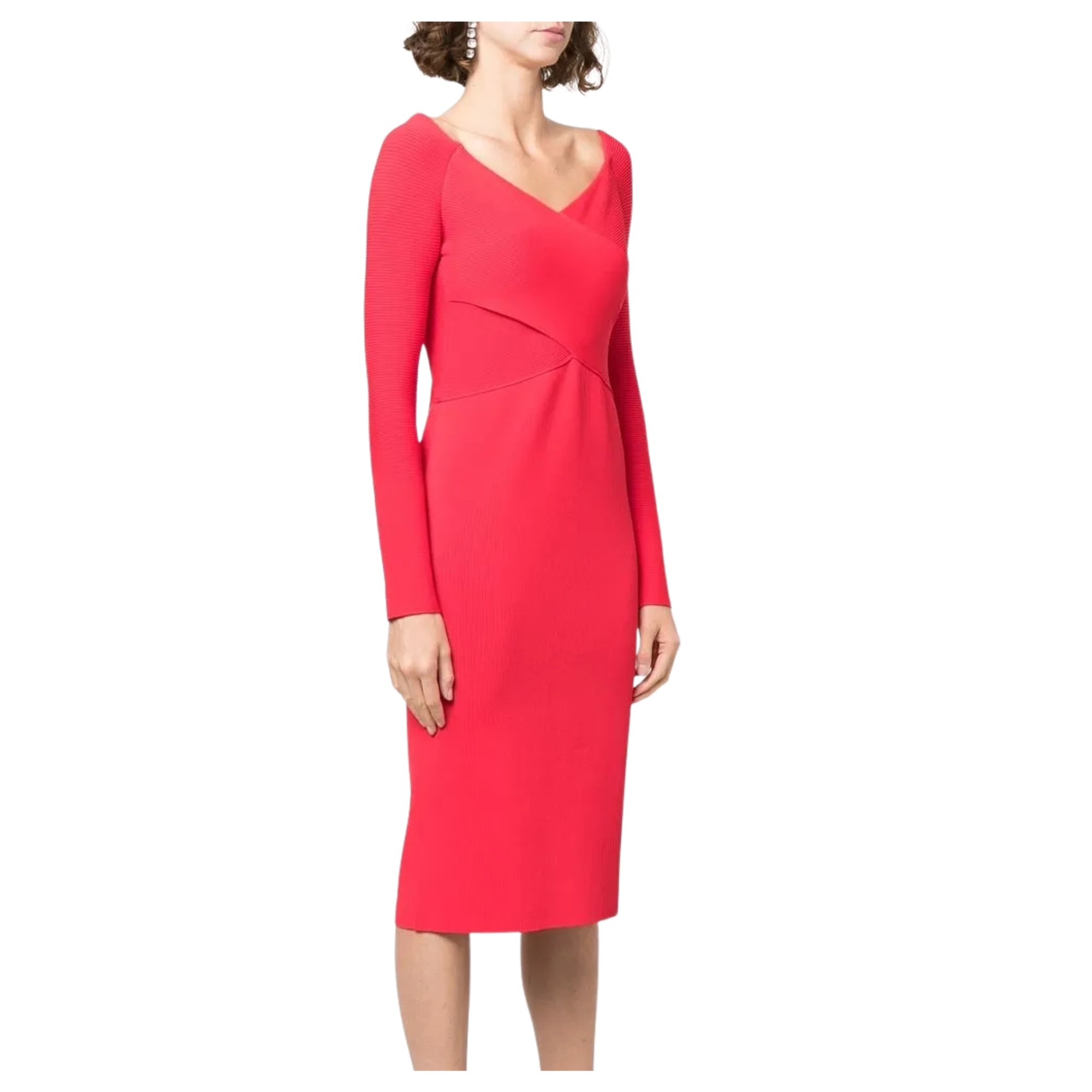 RALPH LAUREN Midi suknelė moterims, Raudona, LEEVE-COCKTAIL DRESS 2