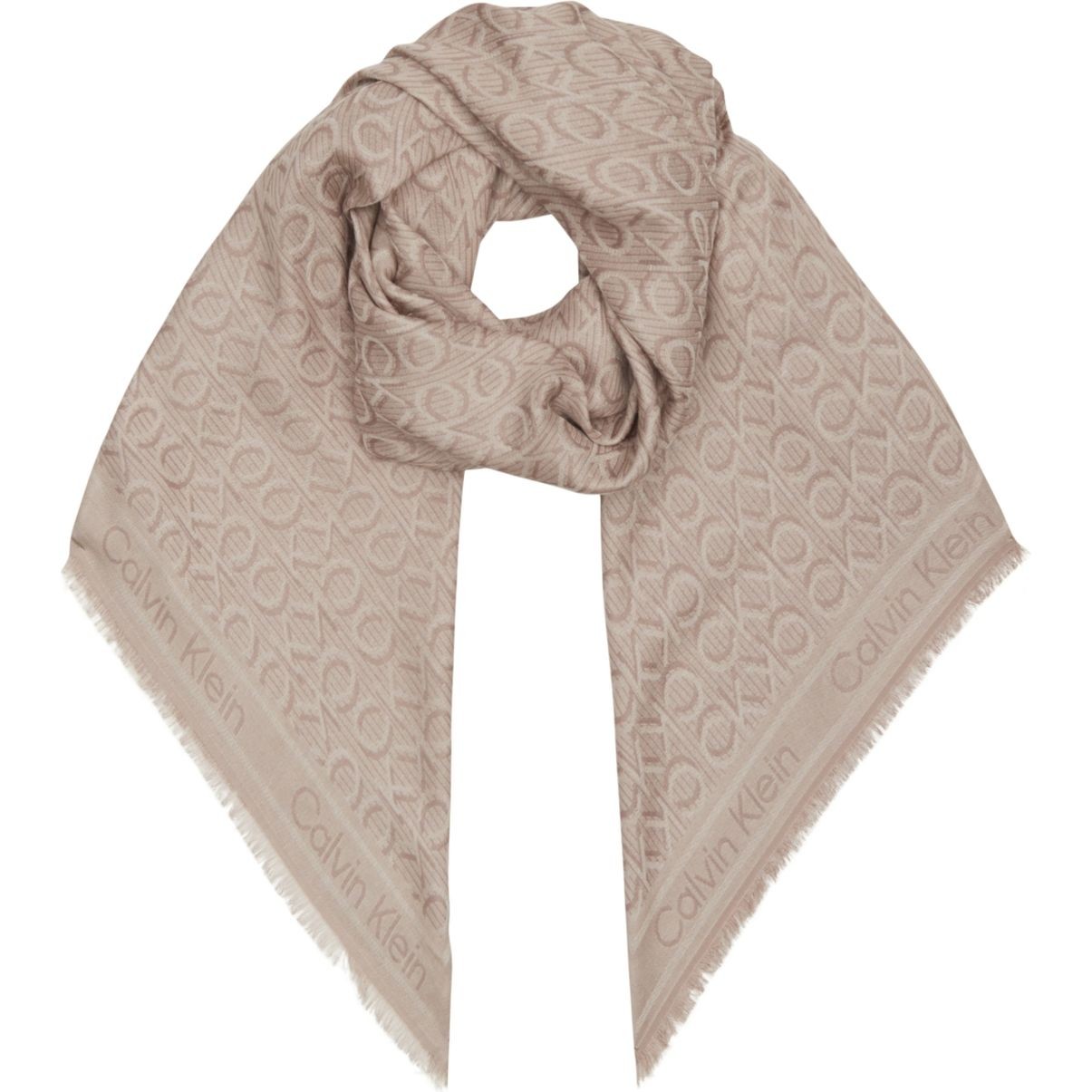 CALVIN KLEIN Skara moterims, Pilka, Mono jacquard scarf 130x130 2