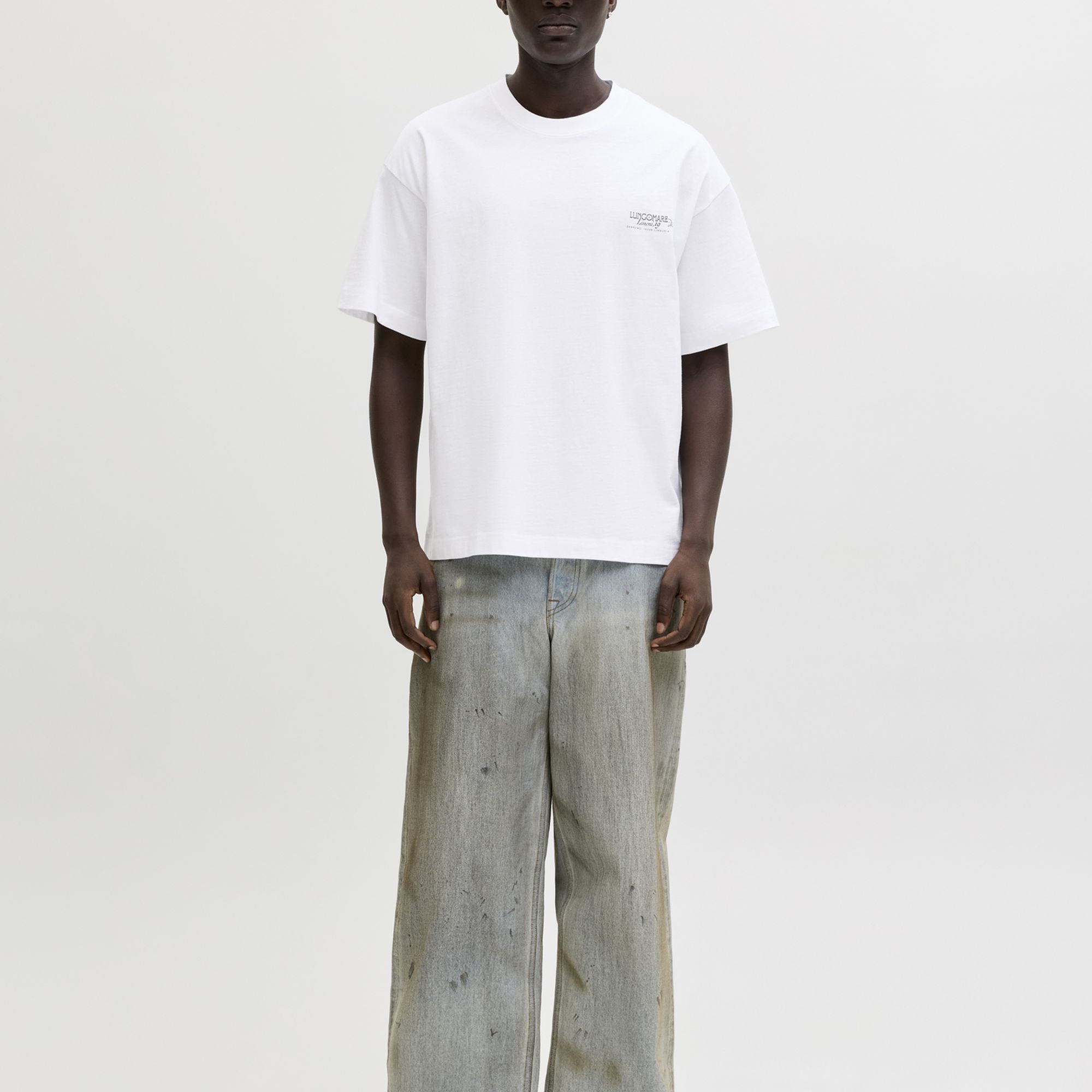 JACK & JONES Marškinėliai vyrams, Balta, Coted azur mono back 5