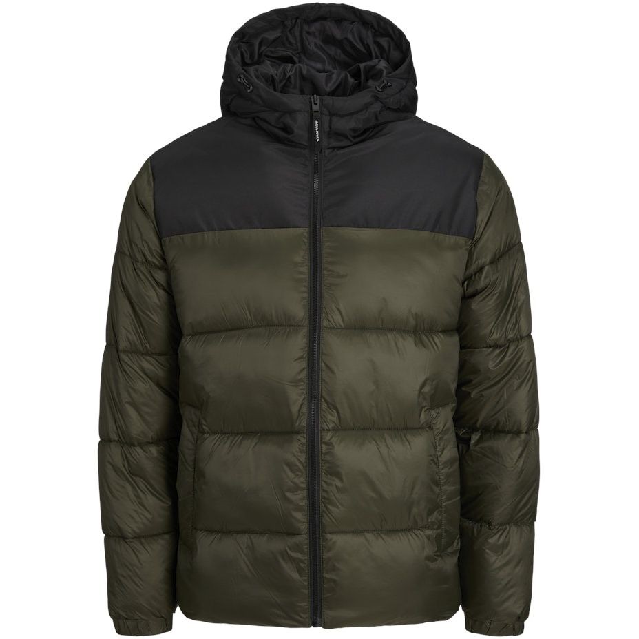 JACK & JONES Striukė vyrams, Žalia, JJETOBY PUFFER HOOD 1