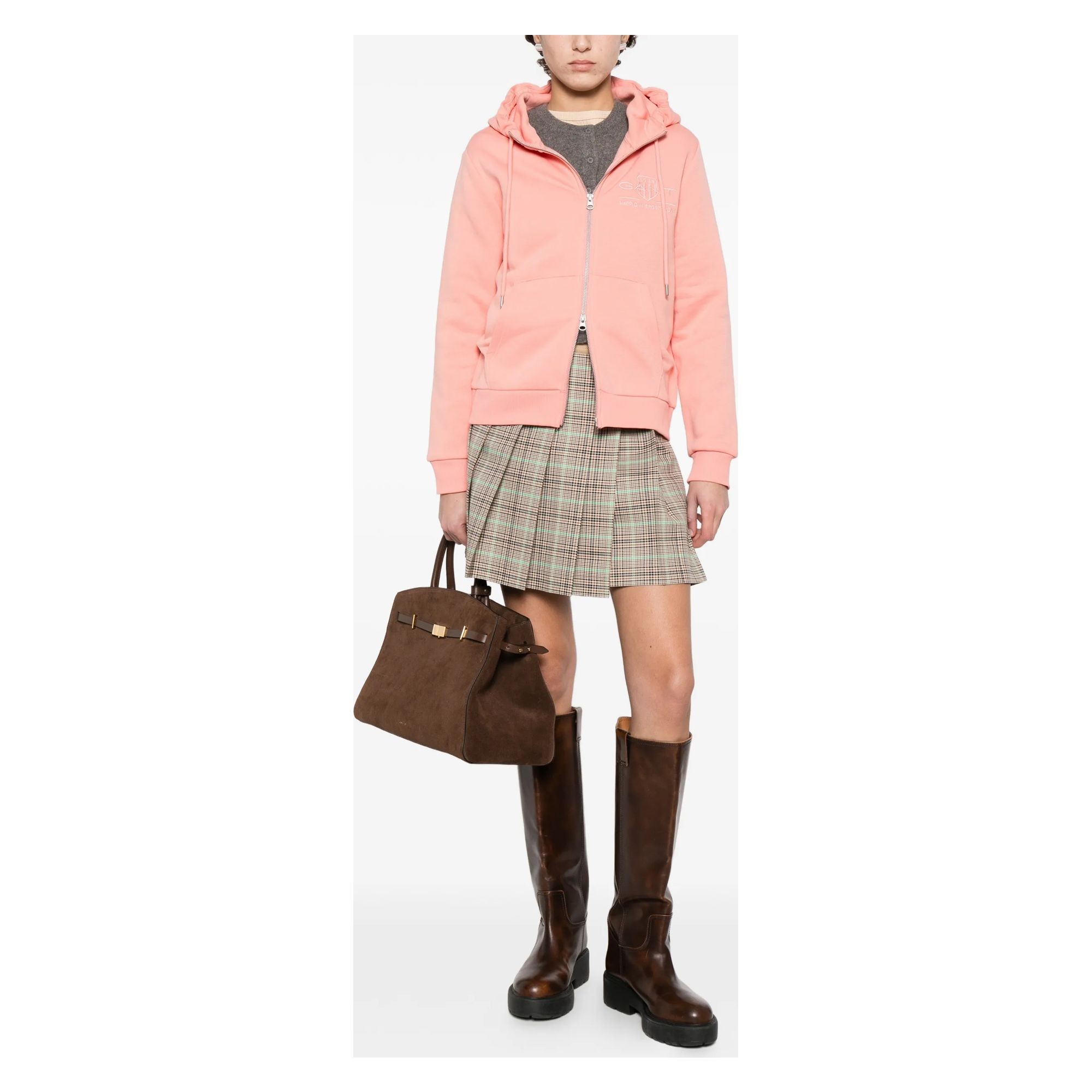 GANT Džemperis moterims, Rožinė, REG TONAL SHIELD ZIP HOODIE 2
