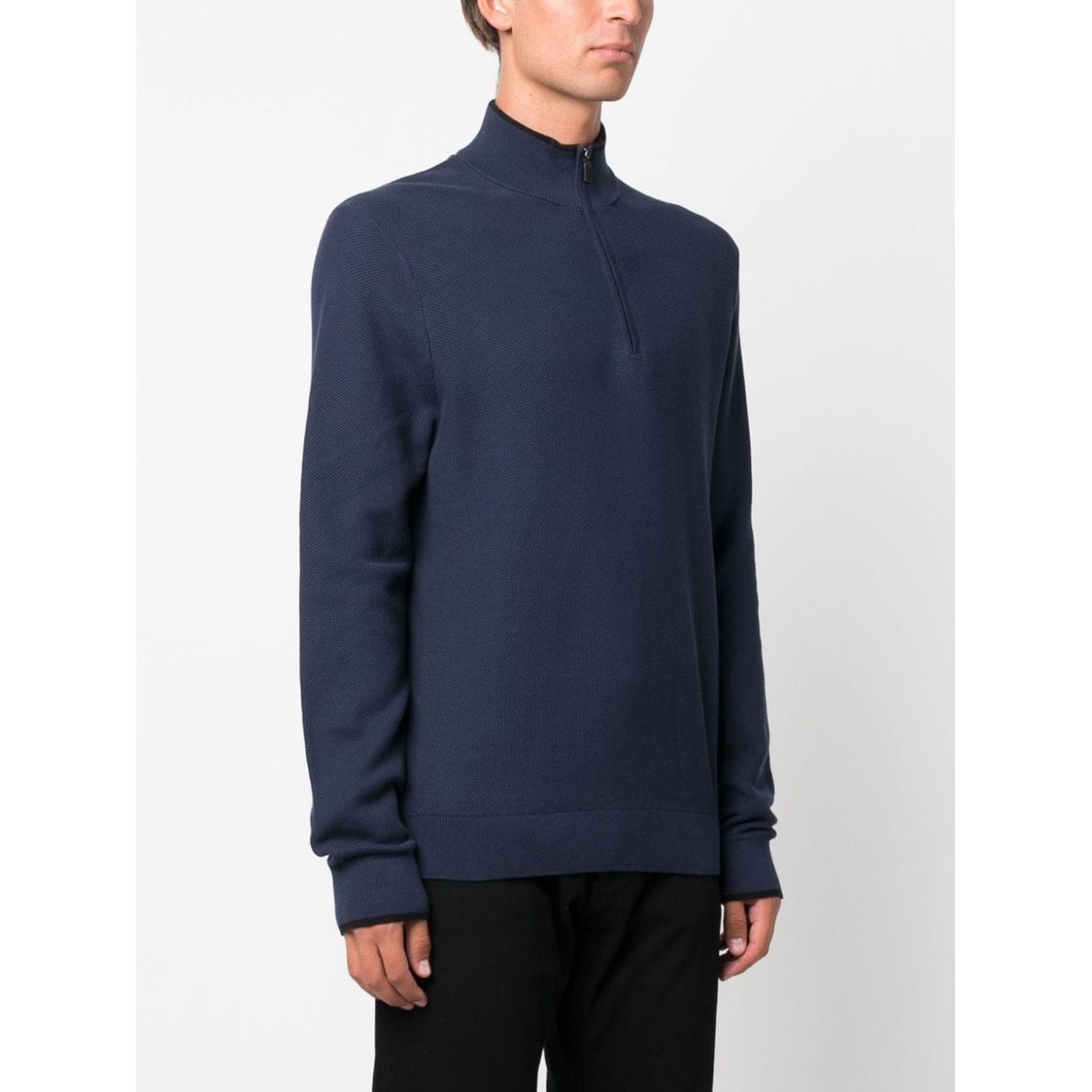 MICHAEL KORS Megztinis vyrams, Mėlyna, Core cotton zip sweater 3