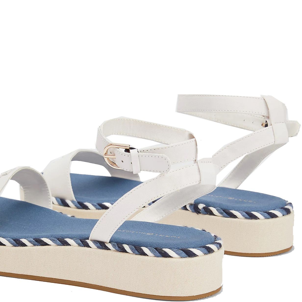 TOMMY HILFIGER Basutės moterims, Balta, Rope flatform sandals 7