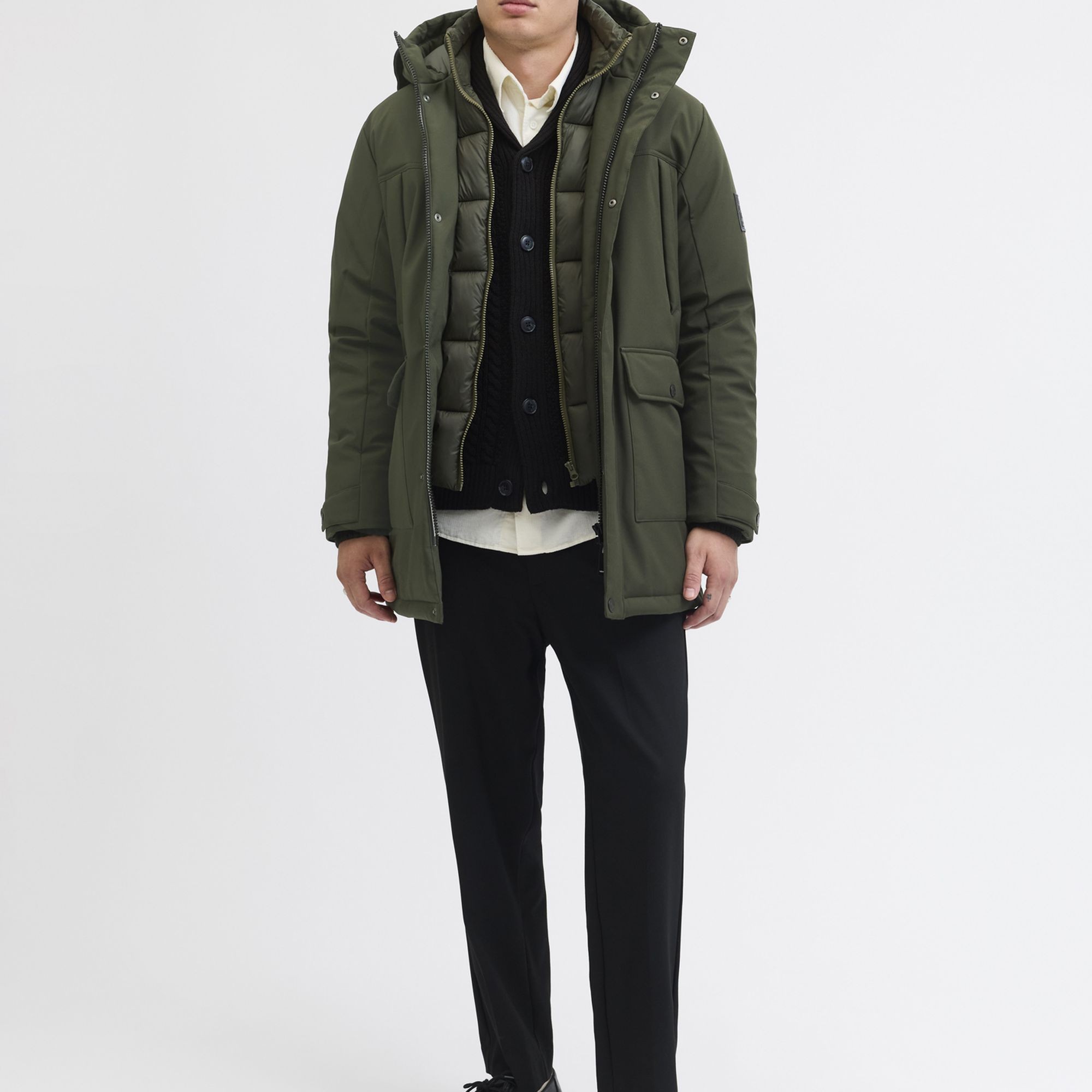 JACK & JONES Pūkinis paltas vyrams, Chaki, Finn 7