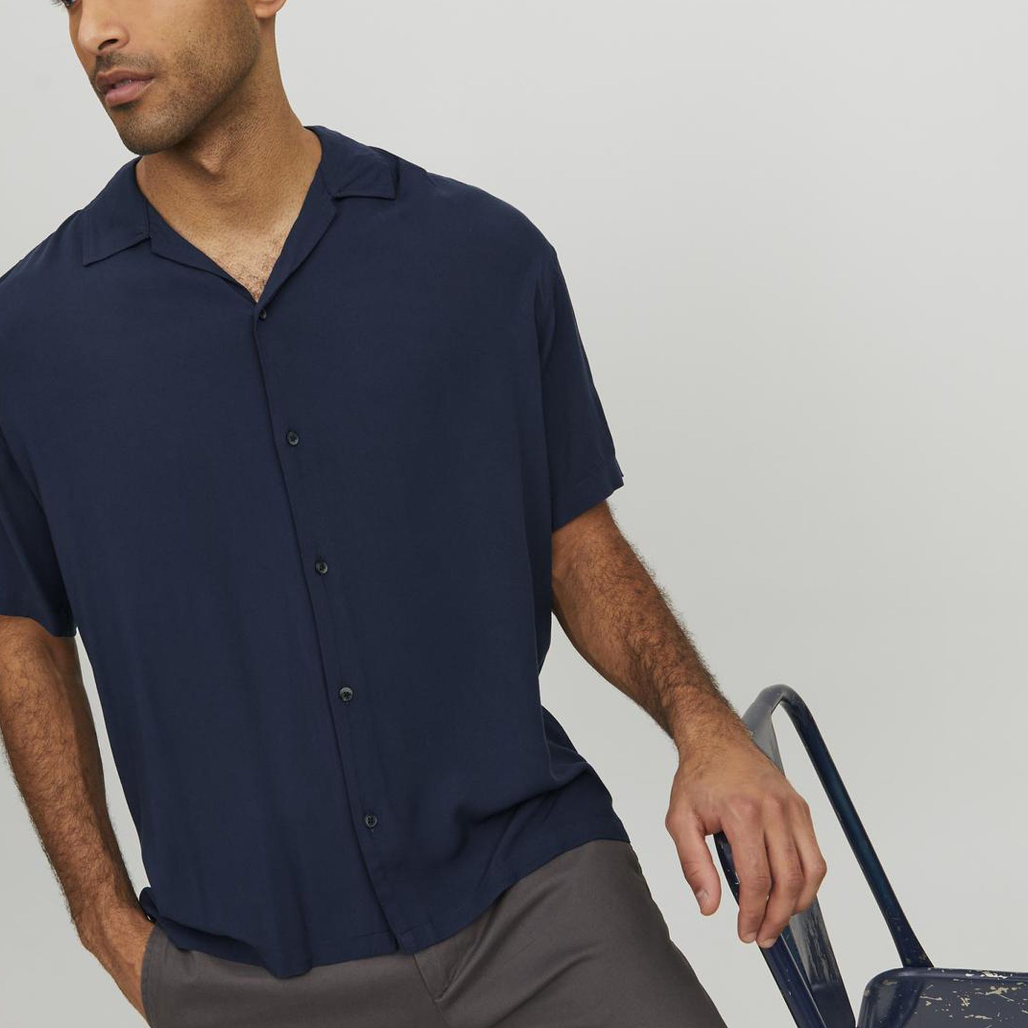 JACK & JONES Marškiniai vyrams, Navy Blazer, JJEJEFF RESORT SHIRT 5