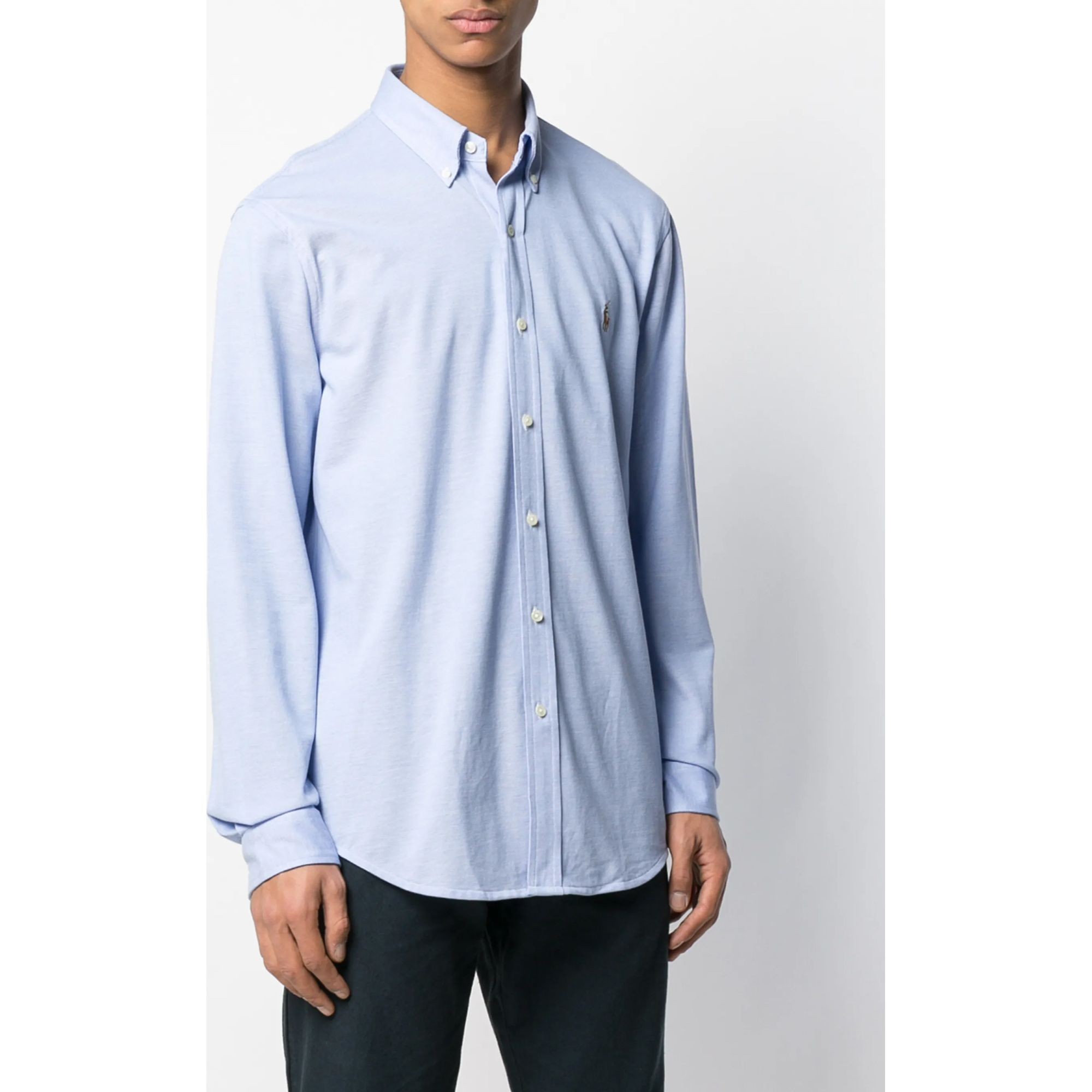 POLO RALPH LAUREN Marškiniai ilgomis rankovėmis vyrams, Mėlyna, Log sleeve shirt 3