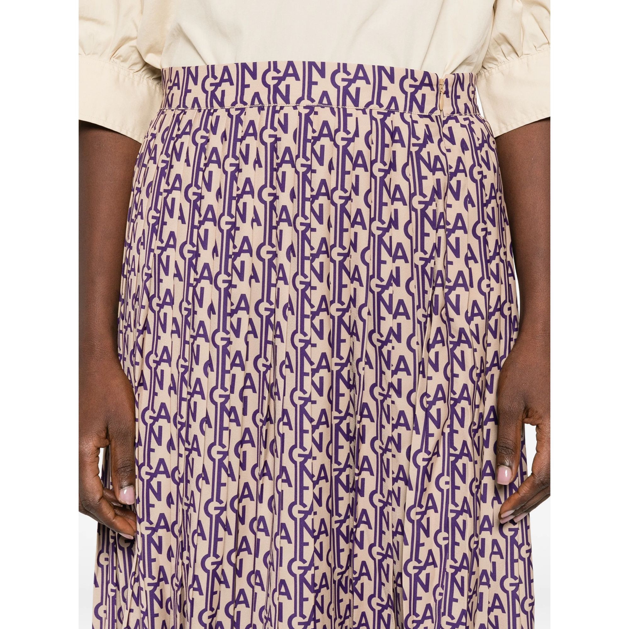 GANT Midi sijonas moterims, Violetinė, Monogram print skirt 5