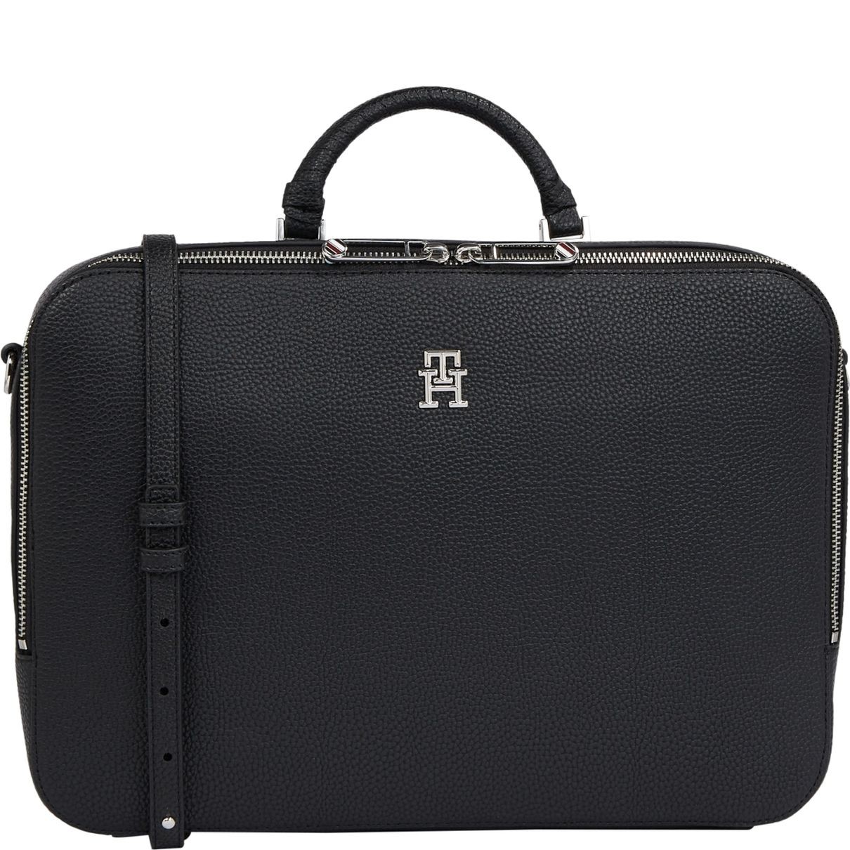 TOMMY HILFIGER Dėklas kompiuteriui moterims, Juoda, Emblem laptop bag 1