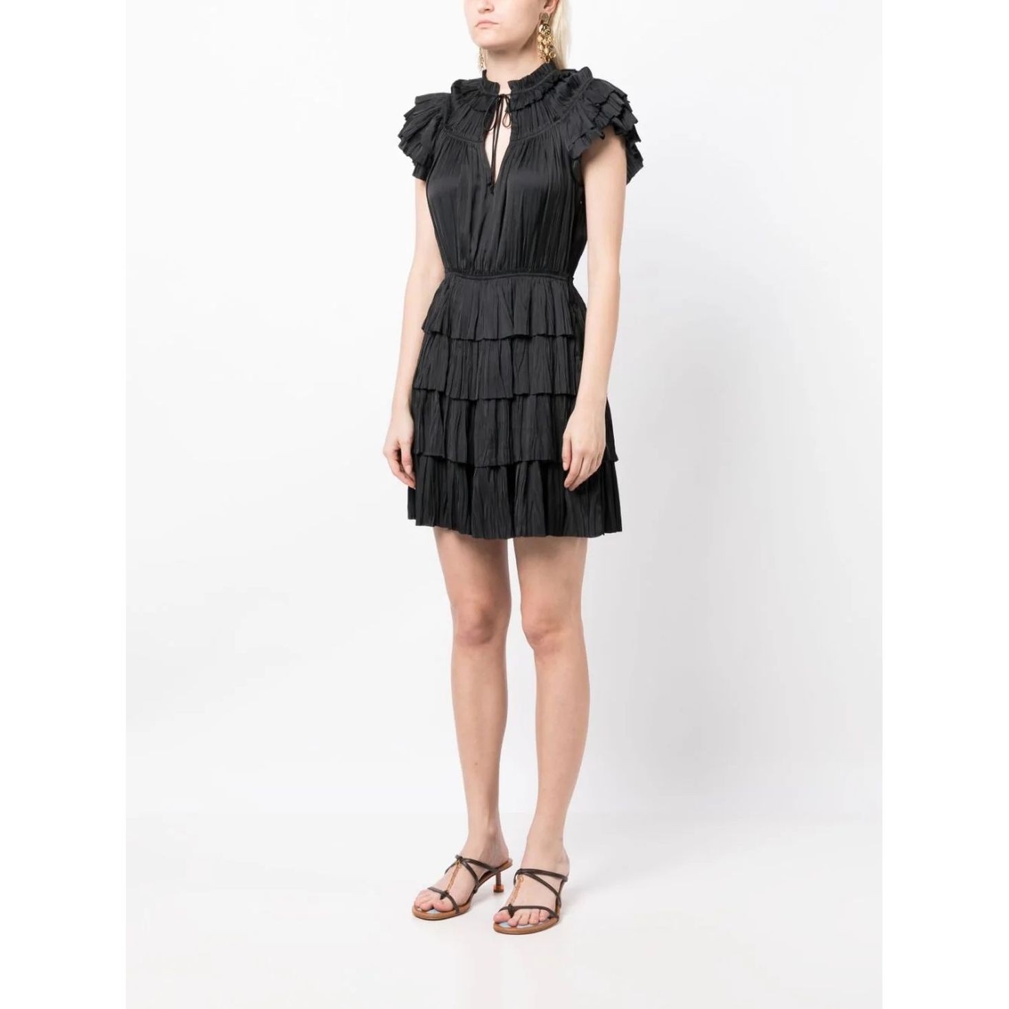 ULLA JOHNSON Midi suknelė moterims, Juoda, Vesna Dress 3