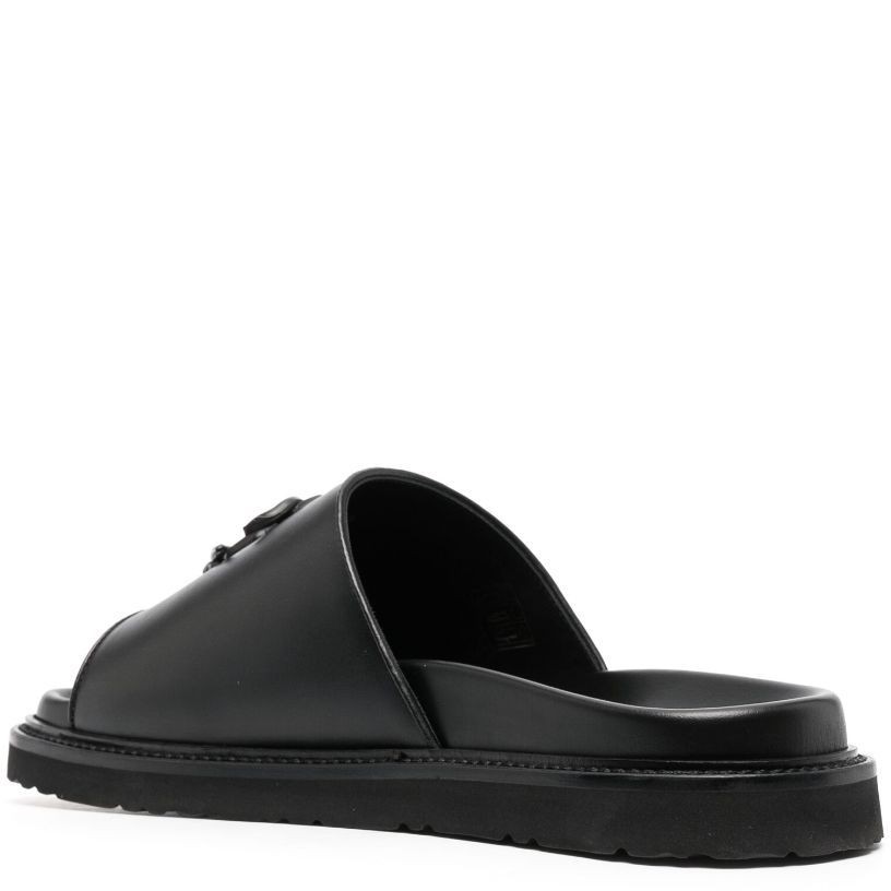ROBERTO CAVALLI Šlepetės vyrams, Juoda, Leather slides 3