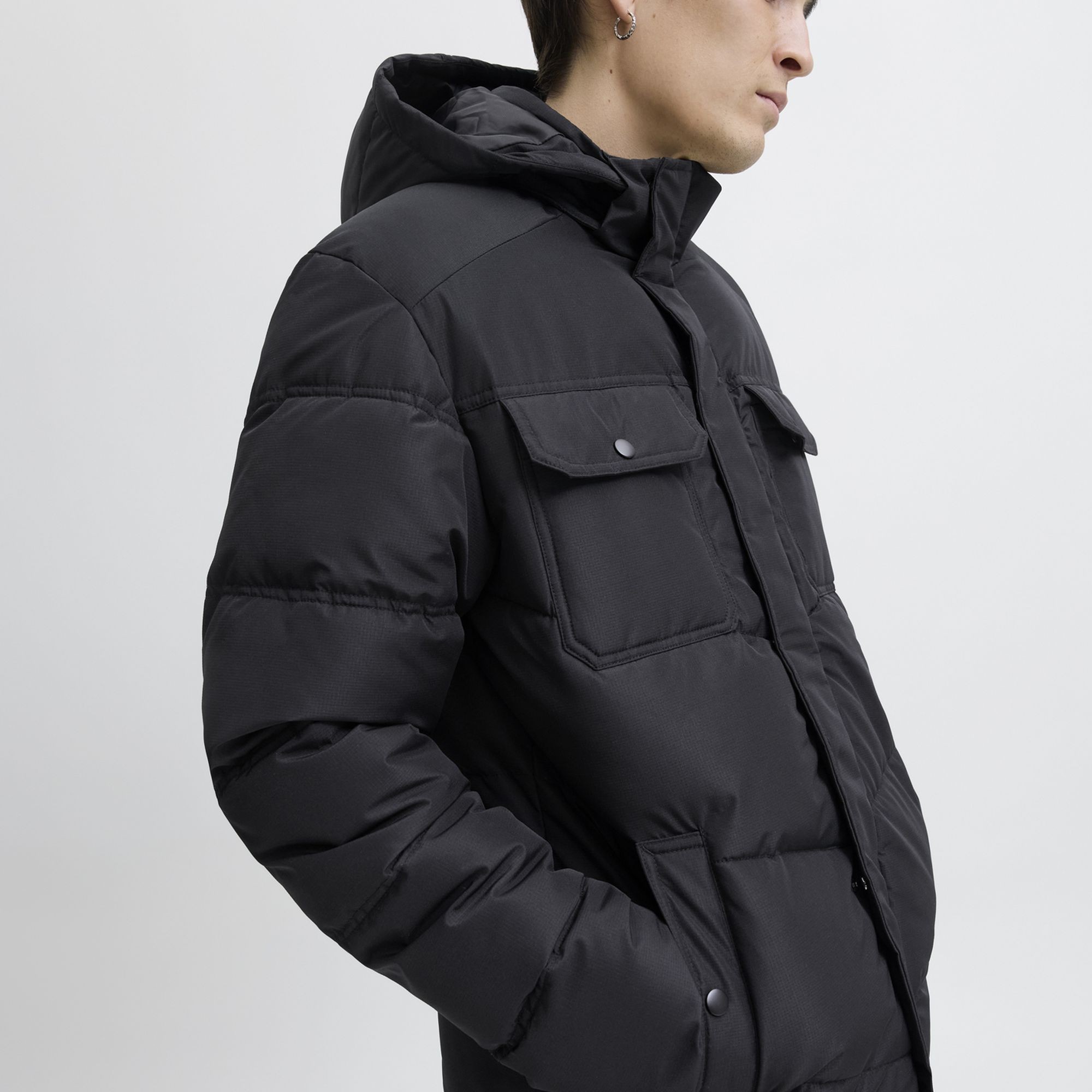 JACK & JONES Pūkinė striukė vyrams, Juoda, Morgan 7