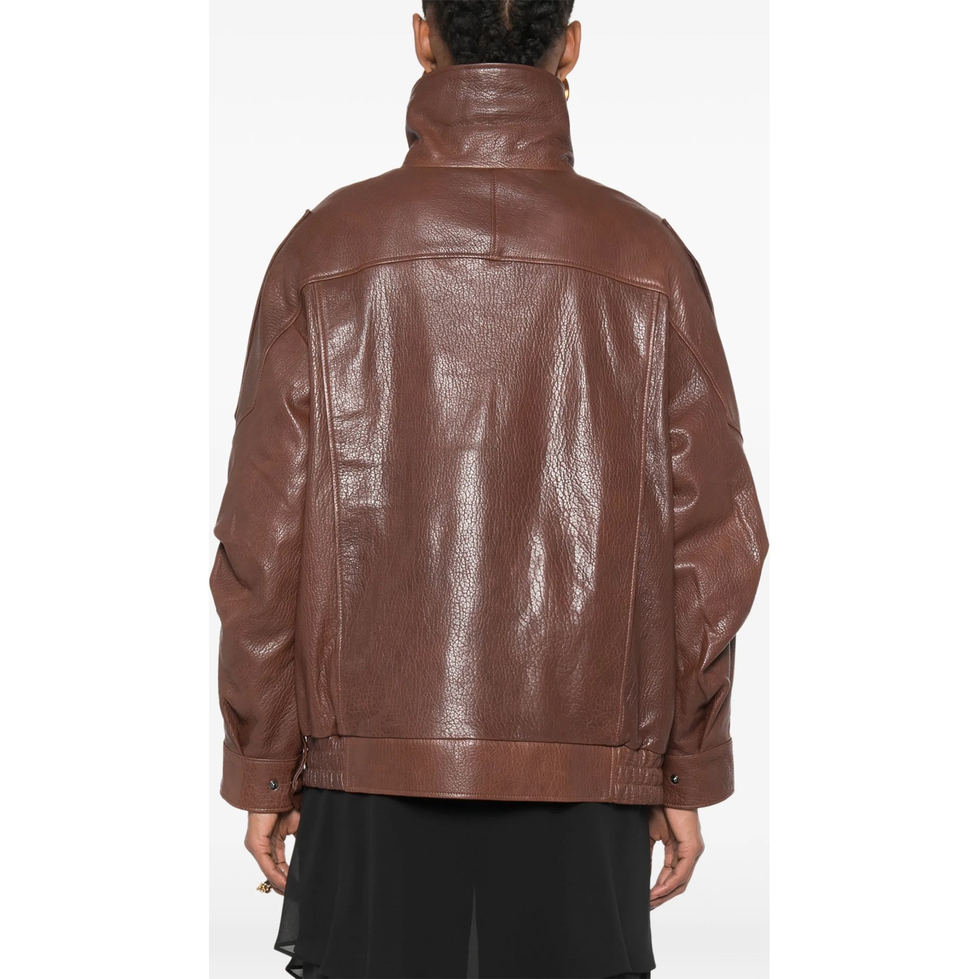 ADRIANNA FERETTI Odinė striukė moterims, Ruda, Leather jacket 4