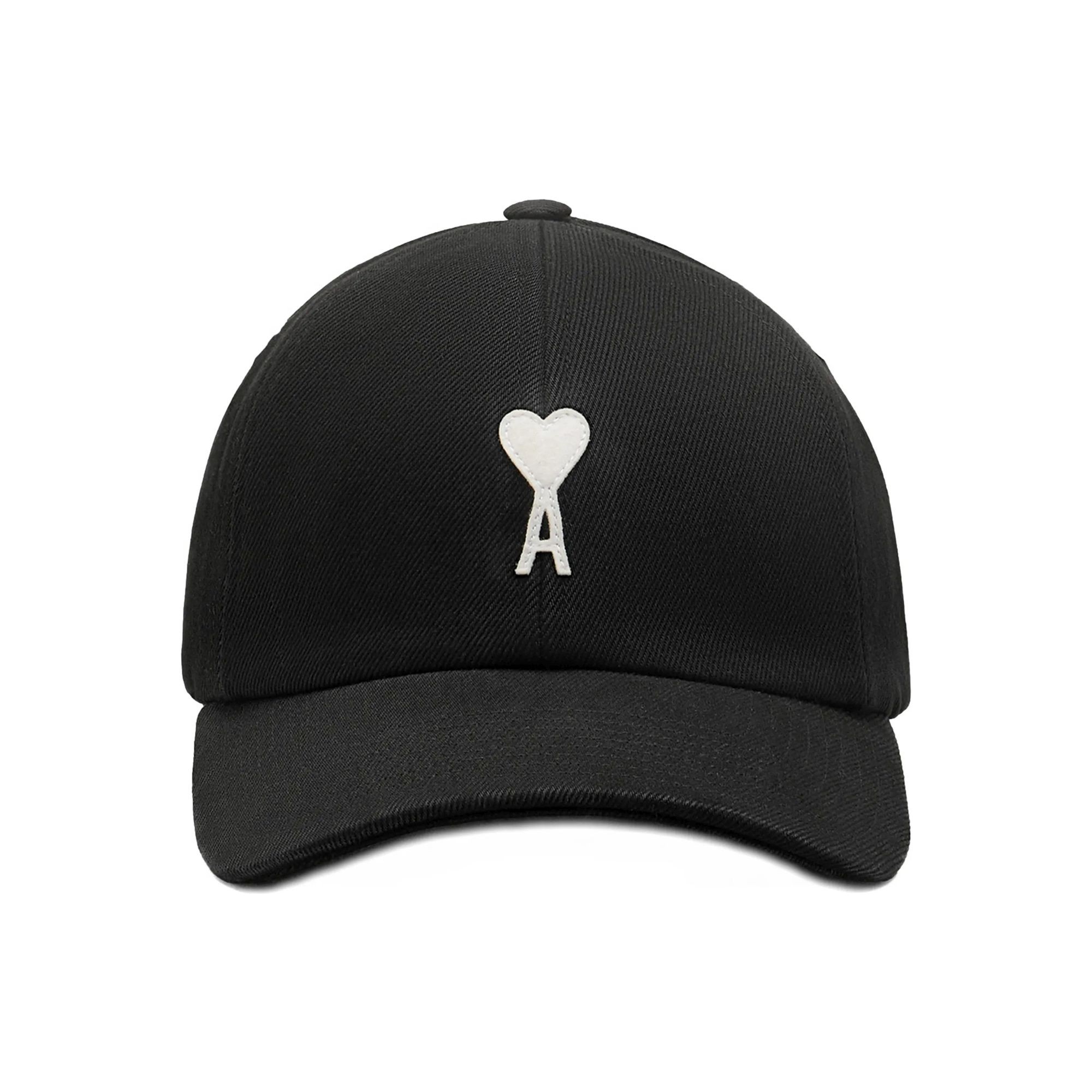 AMI PARIS Kepurė, Juoda, Ami de coeur felt cap 1