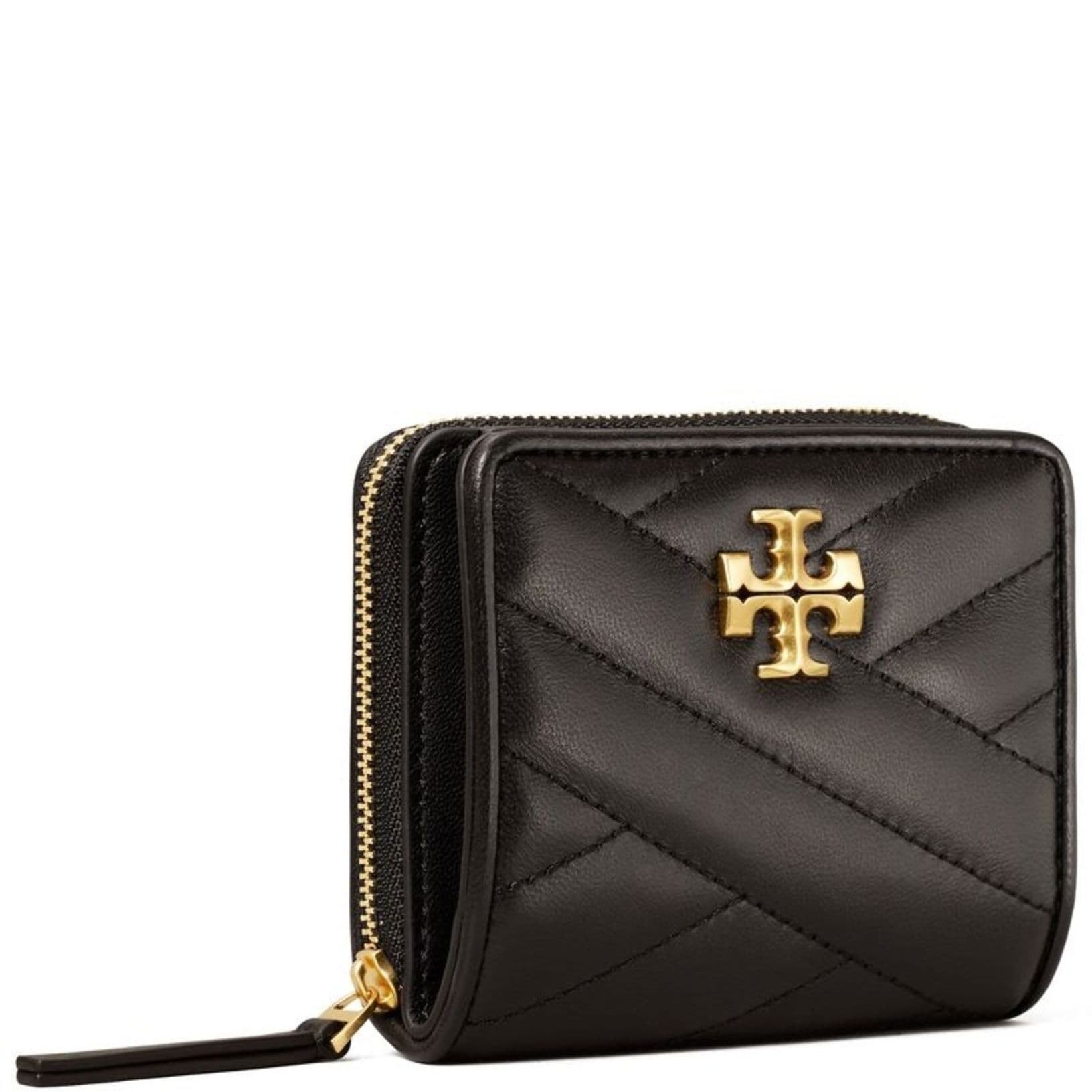 TORY BURCH Piniginė moterims, Juoda, Kira chevron bi-fold wallet 2