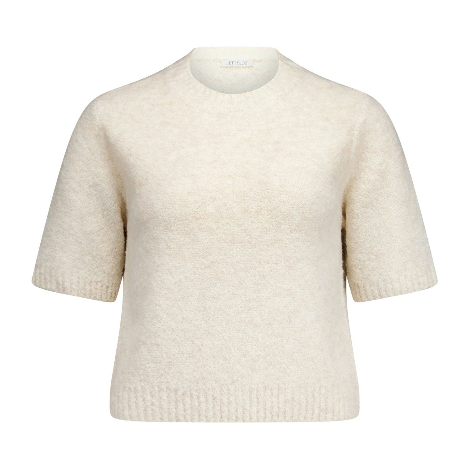 BETTY & CO Megzta palaidinė moterims, Smėlio, Short-sleeved knit sweater 1