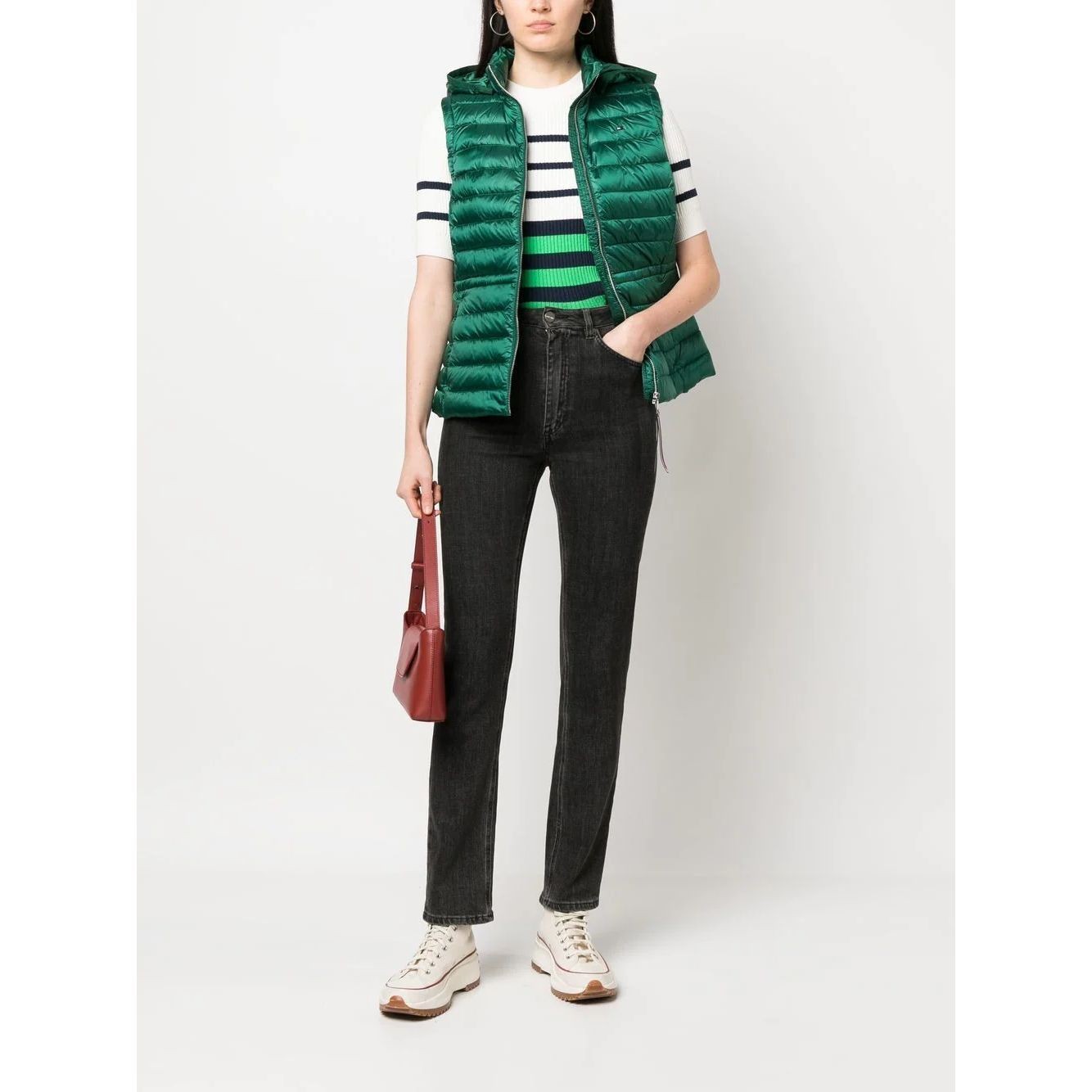 TOMMY HILFIGER Pūkinė liemenė moterims, Žalia, Feminine lw down vest 2
