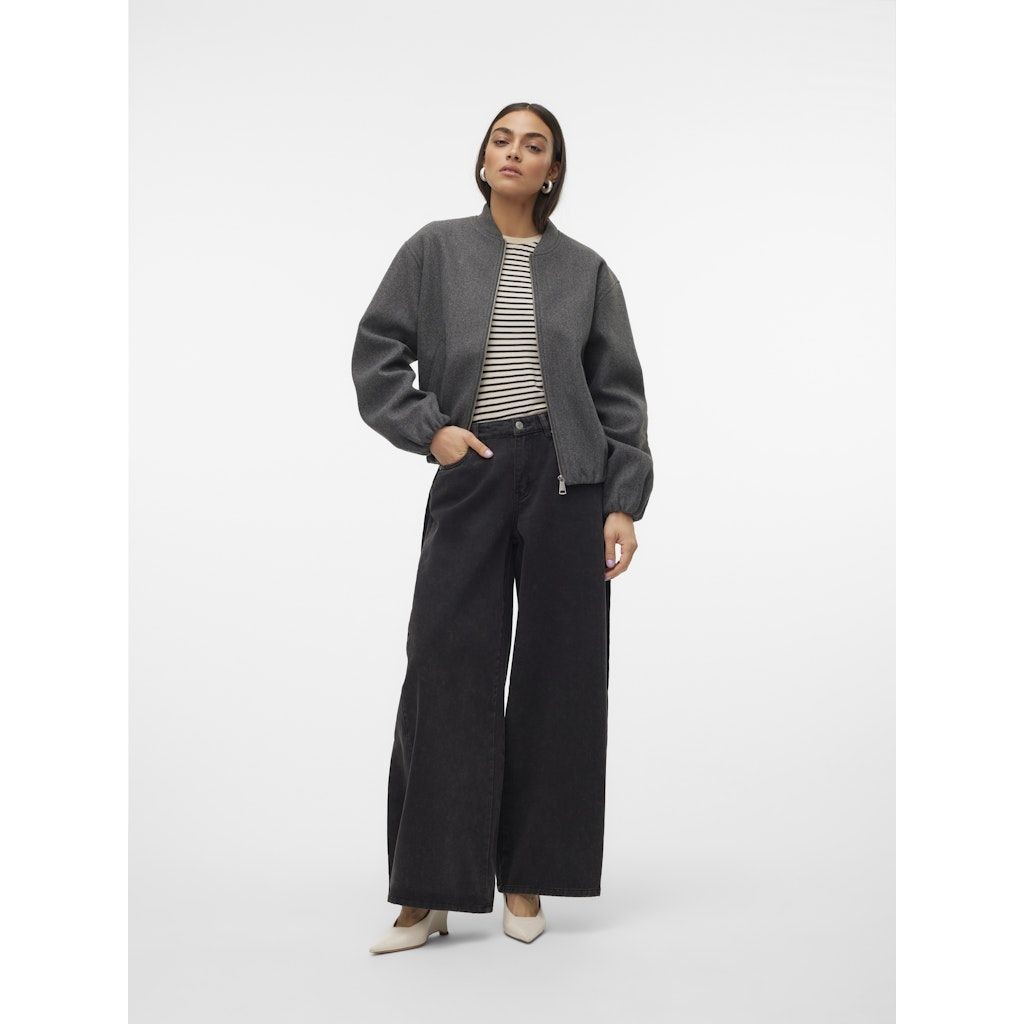 VERO MODA Bomberis moterims, Pilka, Popbella short jacket 5