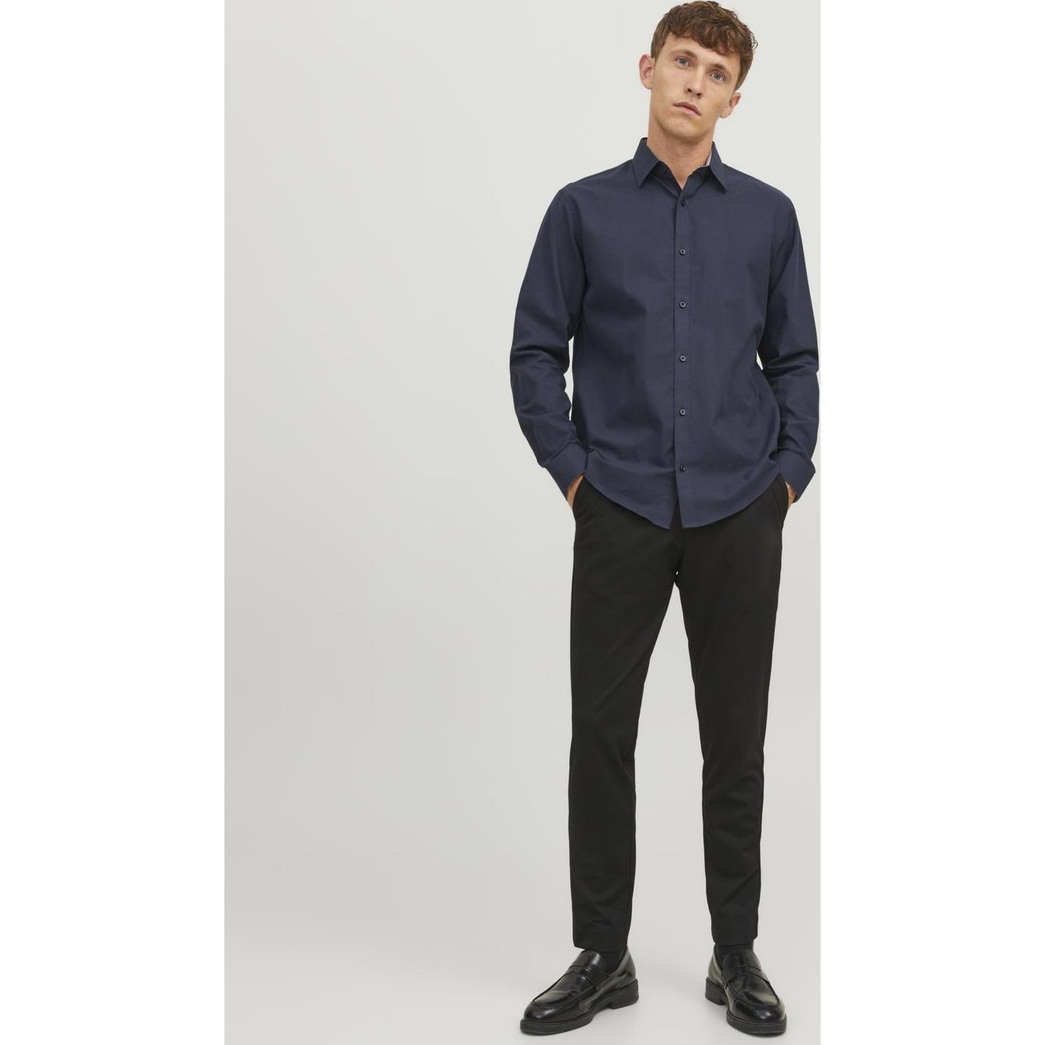 JACK & JONES Marškiniai vyrams, Mėlyna, JPRBLABELFAST SHIRT L/ 6
