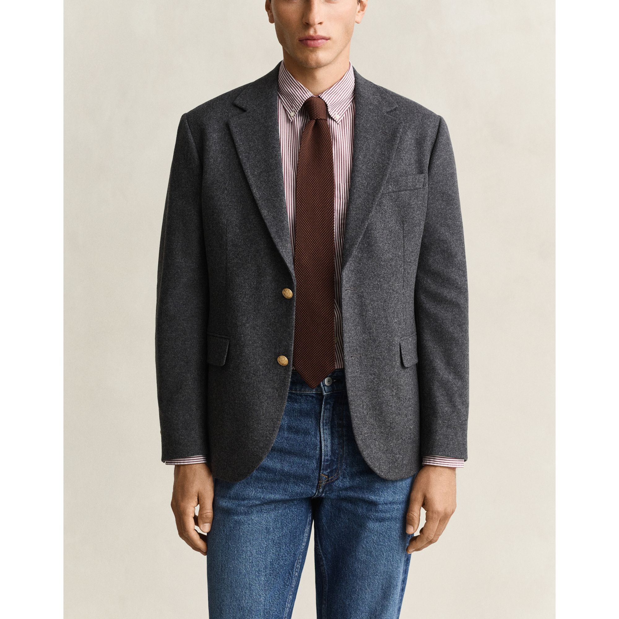 GANT Švarkas vyrams, Pilka, Wool flannel club blazer 2