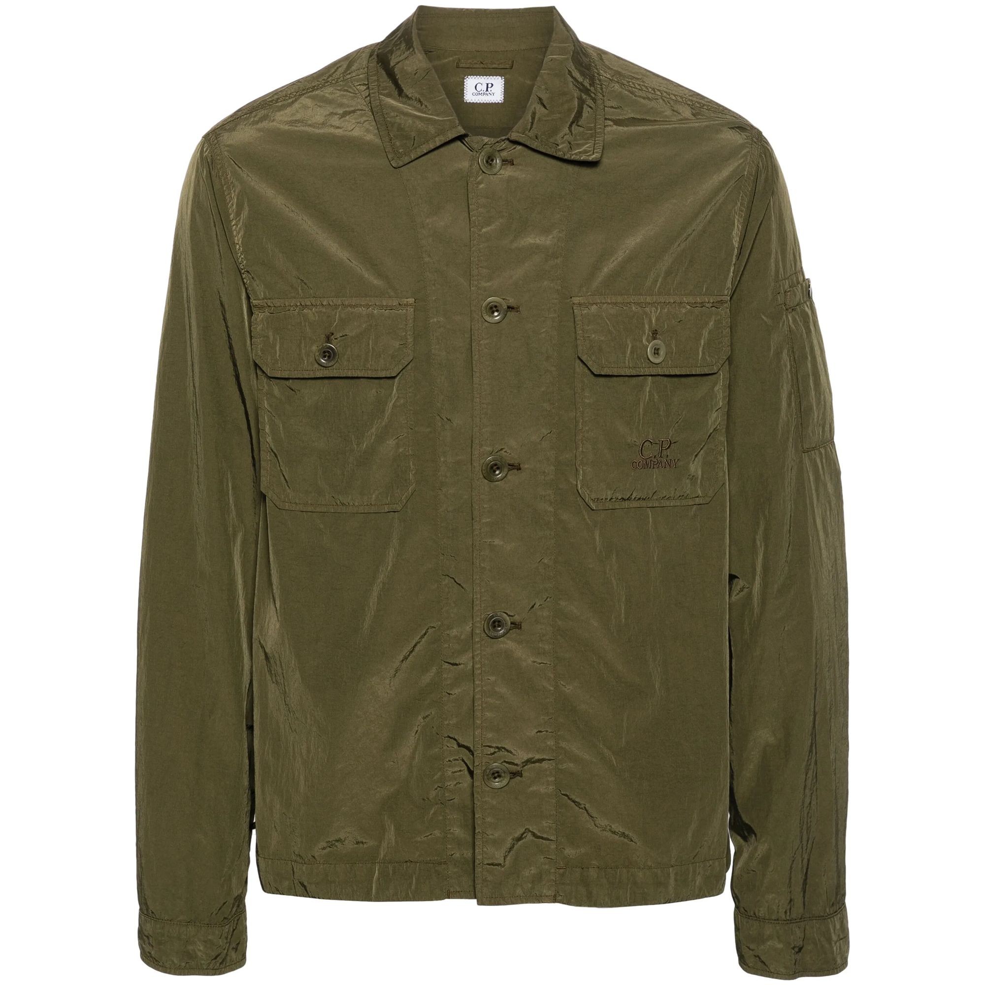 C.P. COMPANY Marškiniai ilgomis rankovėmis vyrams, Pilka, Chrome-r pocket overshirt 1