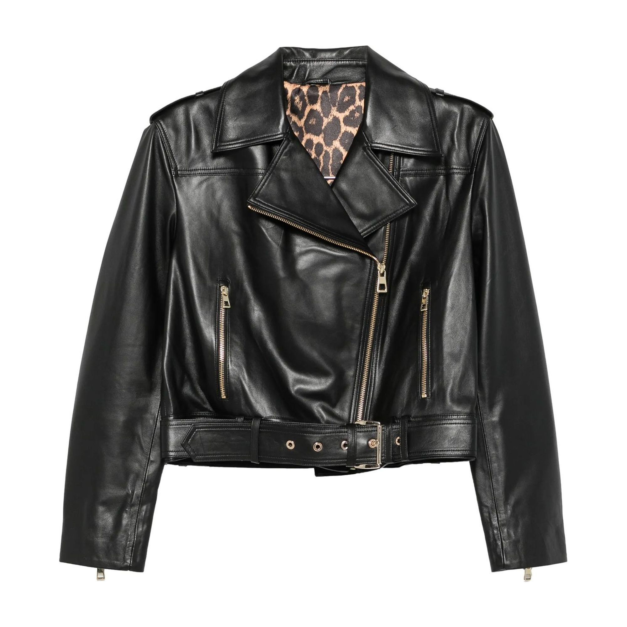 ADRIANNA FERETTI Odinė striukė moterims, Juoda, Leather jacket 1