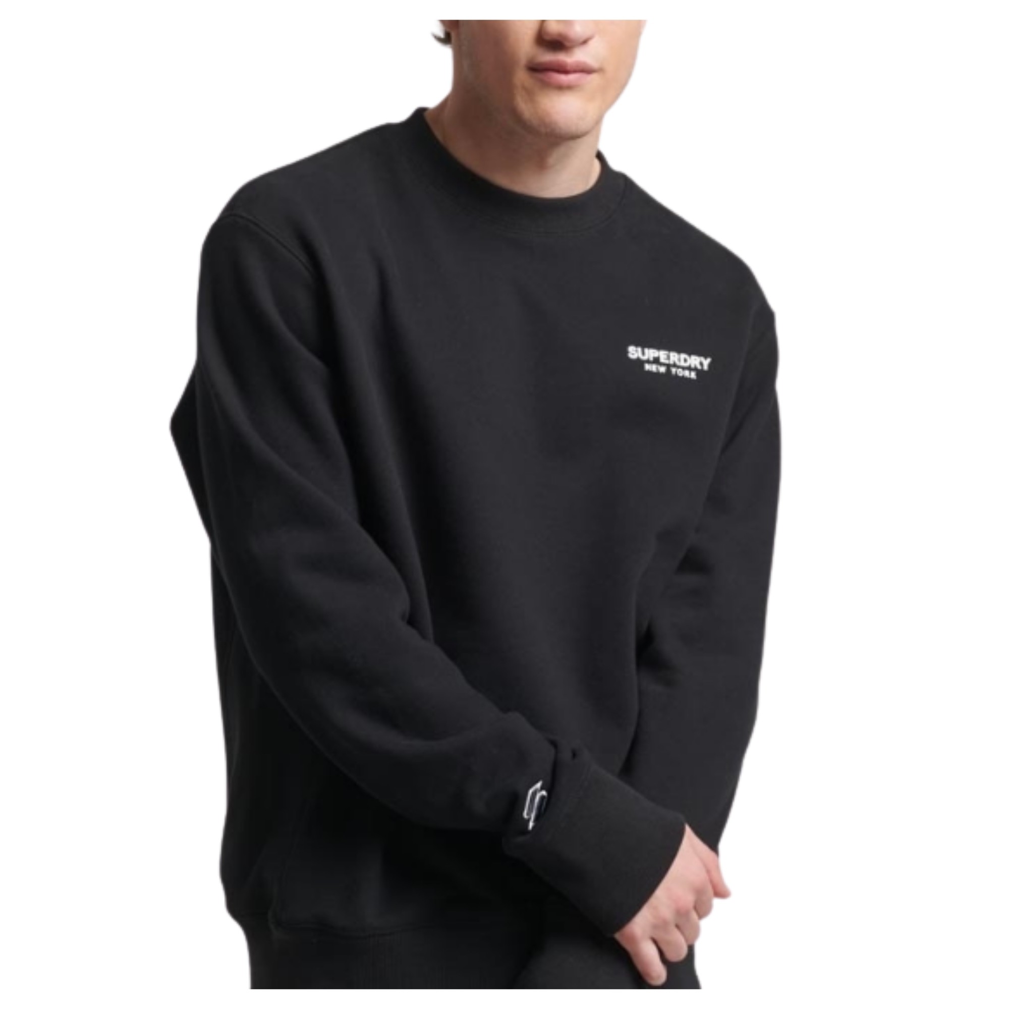 SUPERDRY Vyriškas megztinis, juodas LUXURY SPORT LOOSE F