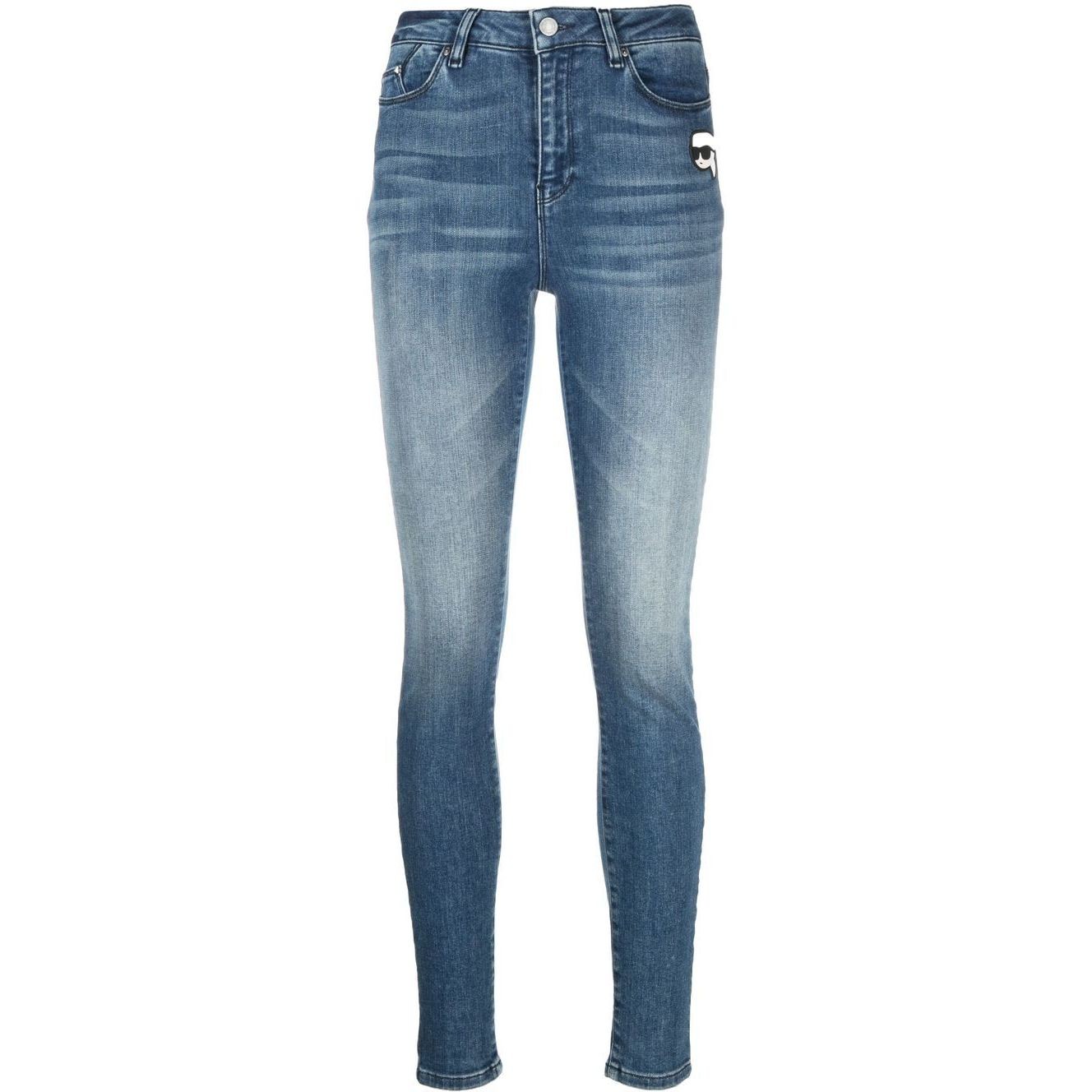 KARL LAGERFELD Tiesūs džinsai -moterims, Mėlyna, Ikonik 2.0 denim pants