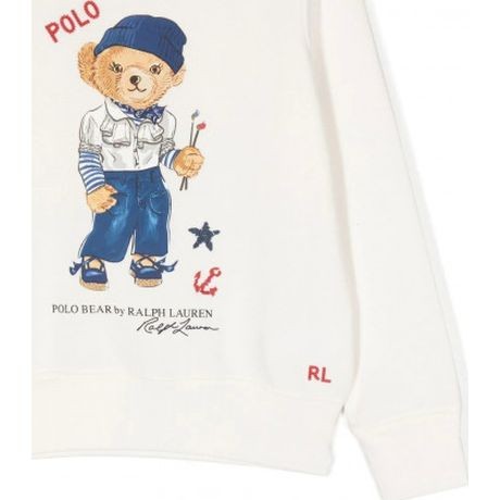 RALPH LAUREN KIDS Sportinis nertinis mergaitėms, Balta, Bear sweatshirt (7-16) 2