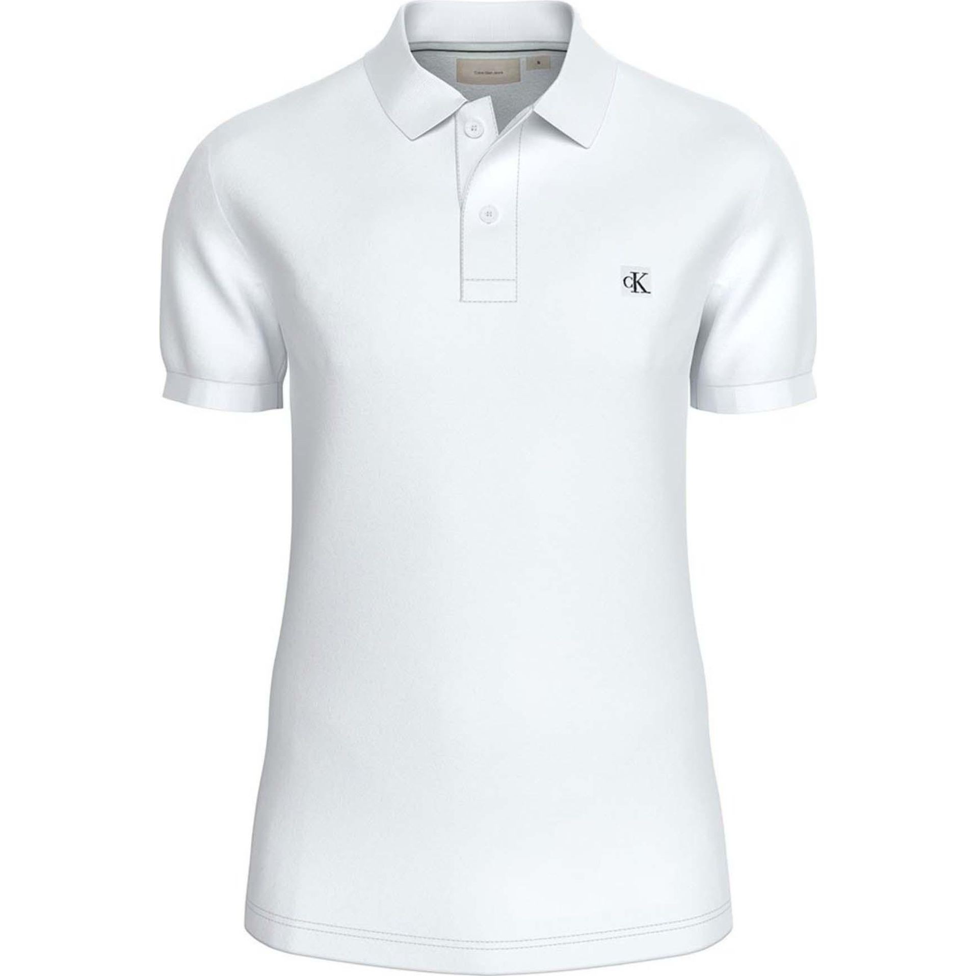 CALVIN KLEIN JEANS Polo marškiniai trumpos rank. vyrams, Balta, S/s polo 1