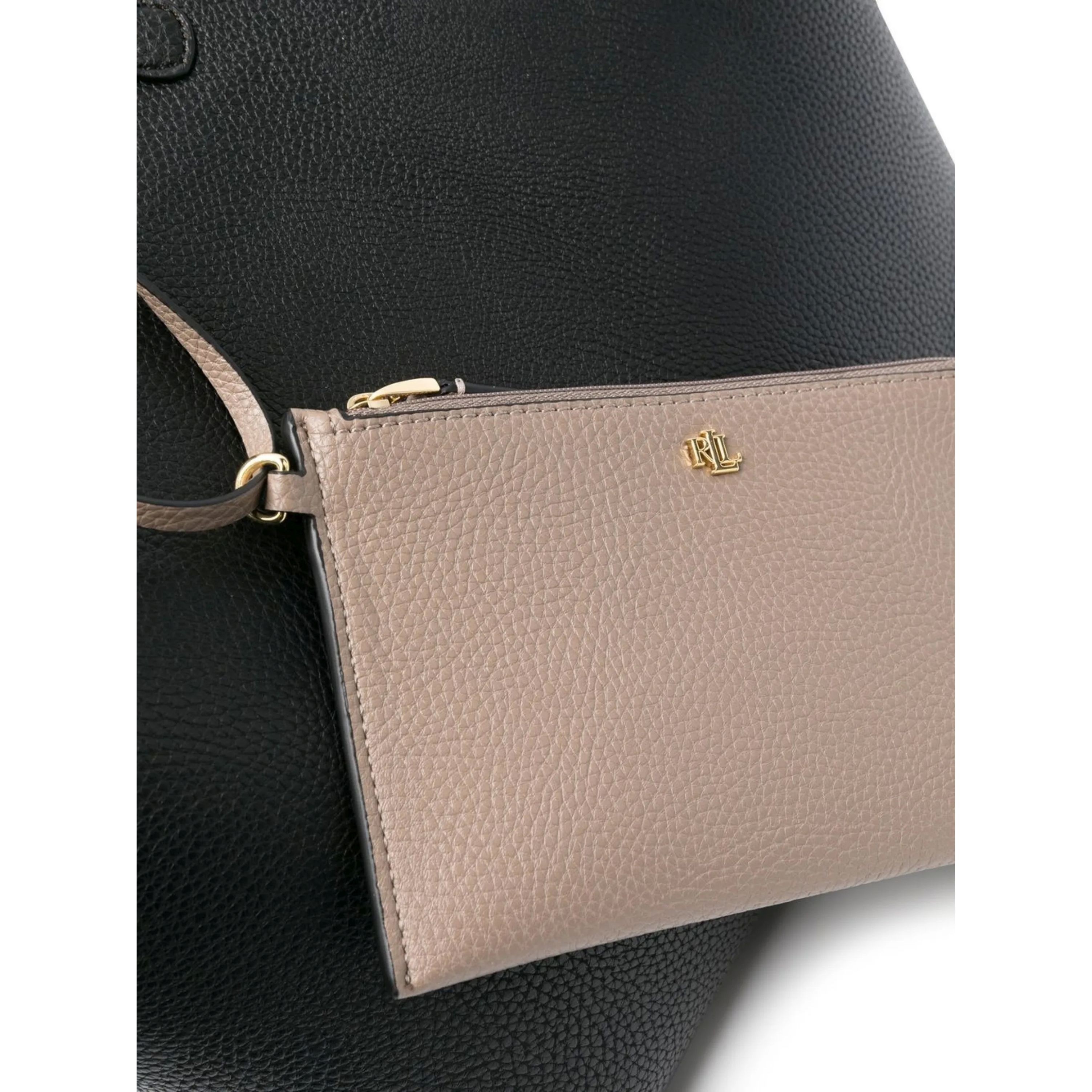 LAUREN RALPH LAUREN Pirkinių krepšys moterims, Juoda, Medium tote bag 4