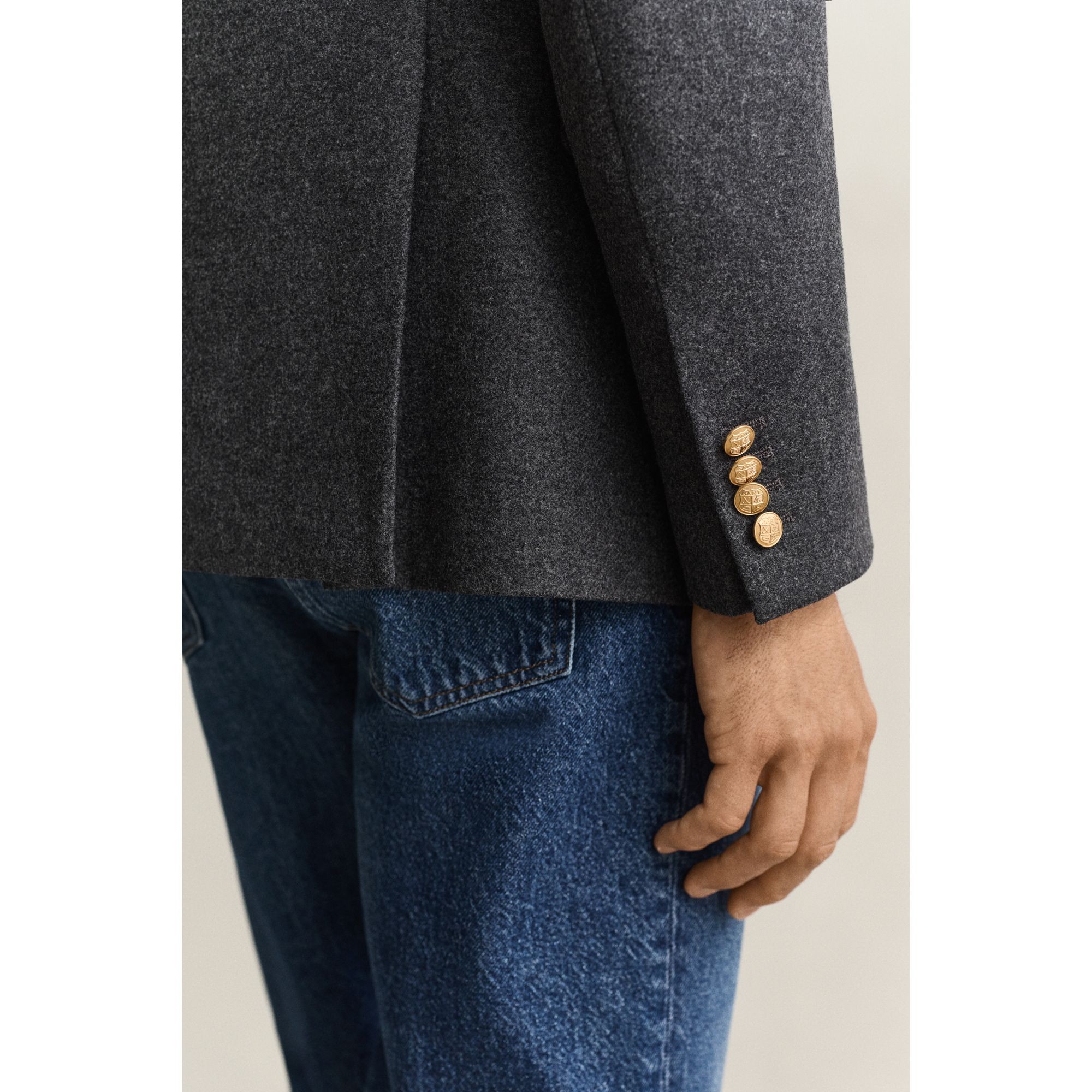 GANT Švarkas vyrams, Pilka, Wool flannel club blazer 4