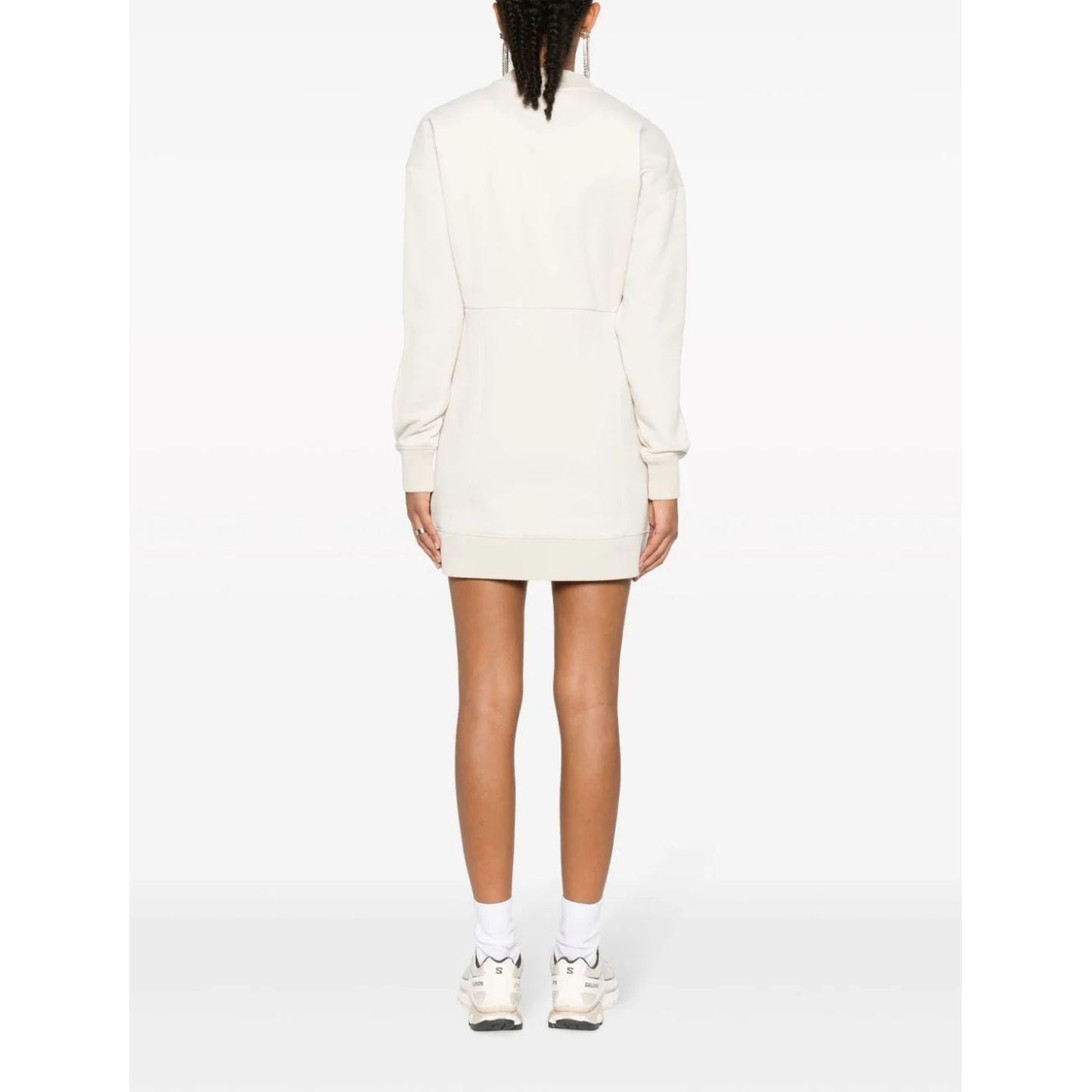 CALVIN KLEIN JEANS Midi suknelė moterims, Smėlio, Chenille ck hwk dress 4