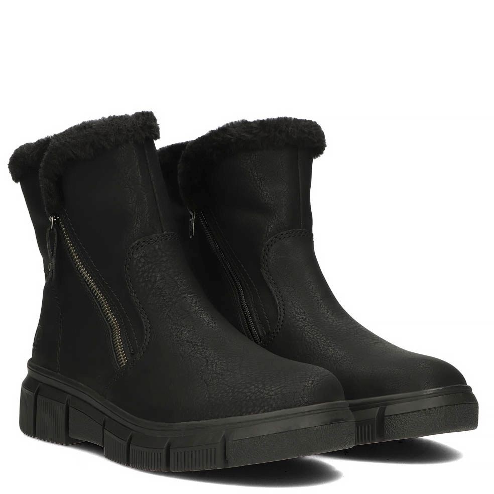 RIEKER Aulinukai moterims, Juoda, BOOTIES 4