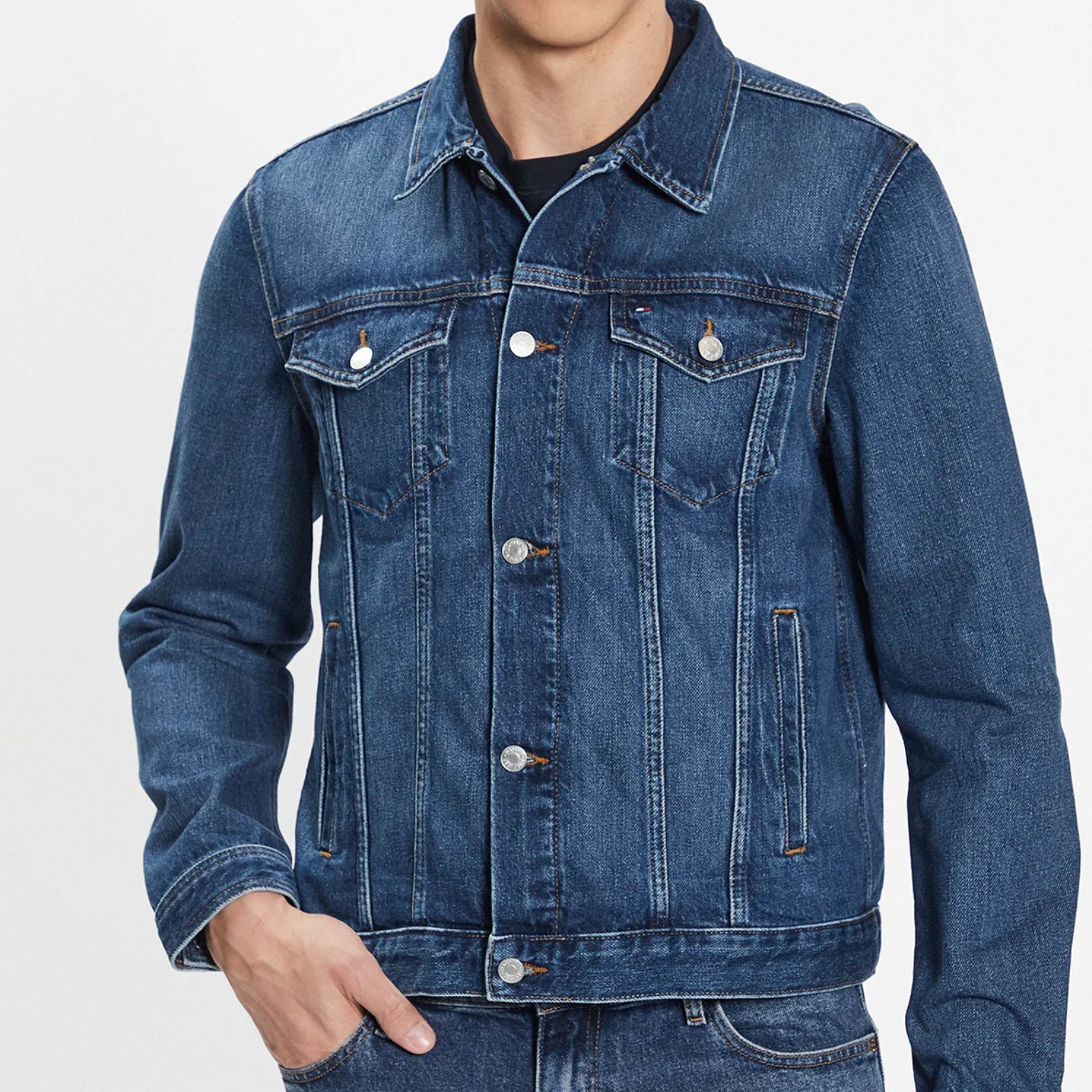 TOMMY HILFIGER Džinsinis švarkas vyrams, Mėlyna, Trucker jkt str sep indigo 4
