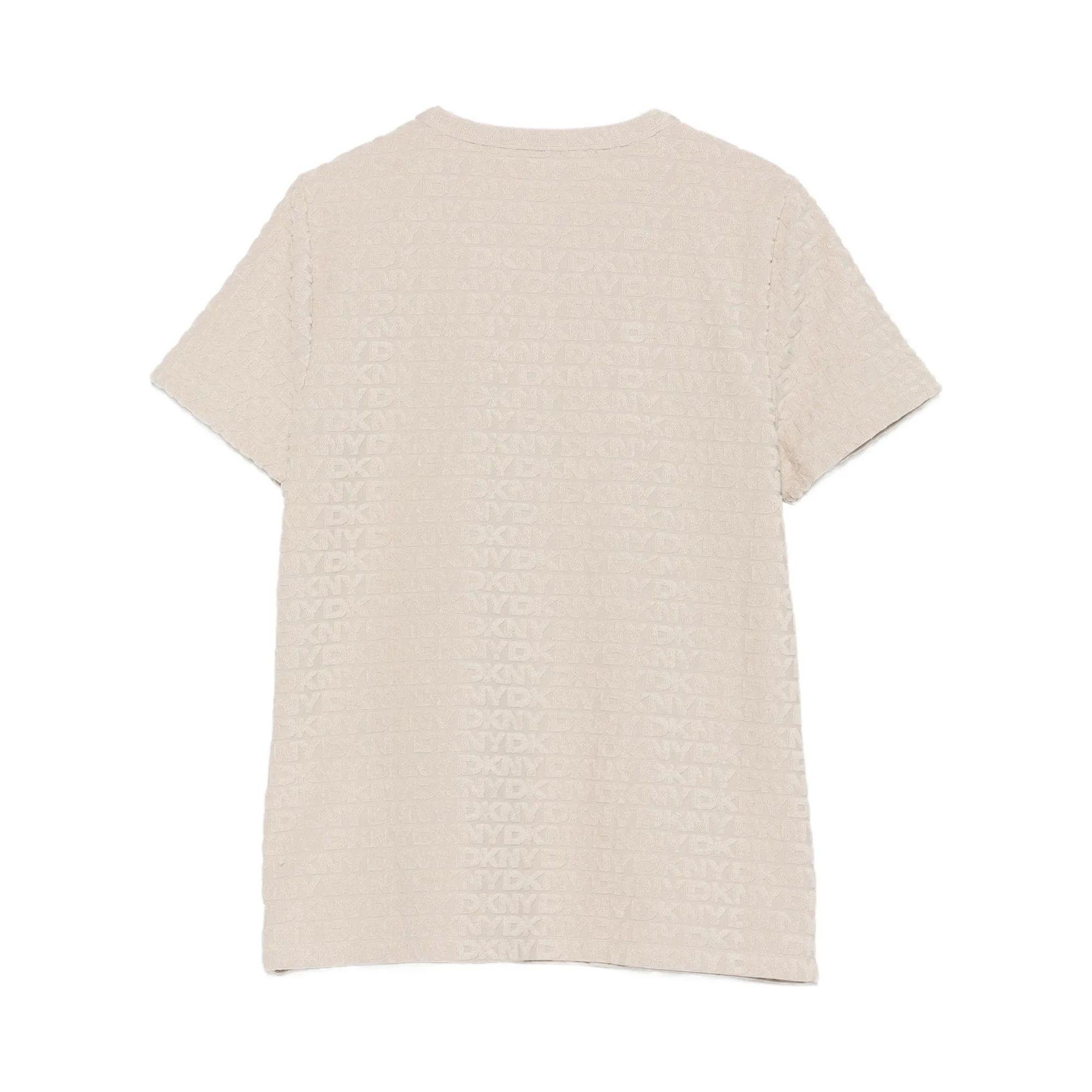 DKNY Marškinėliai trump. rankovėmis moterims, Balta, Logo jacquard tops 2