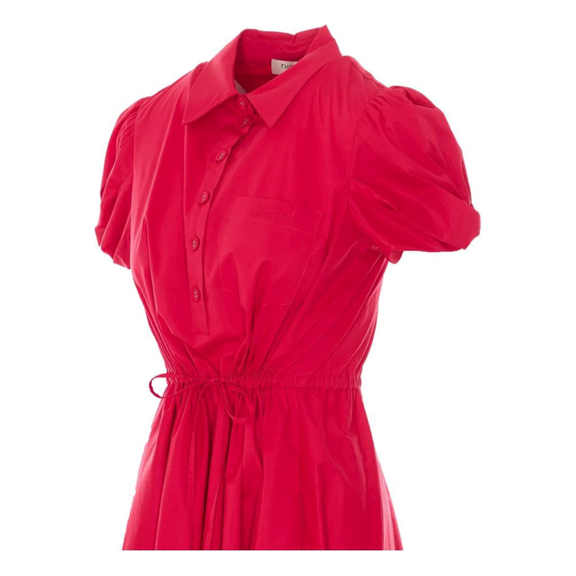 TWINSET Maxi suknelė moterims, Raudona, Butoned drawstring shirt dress 3