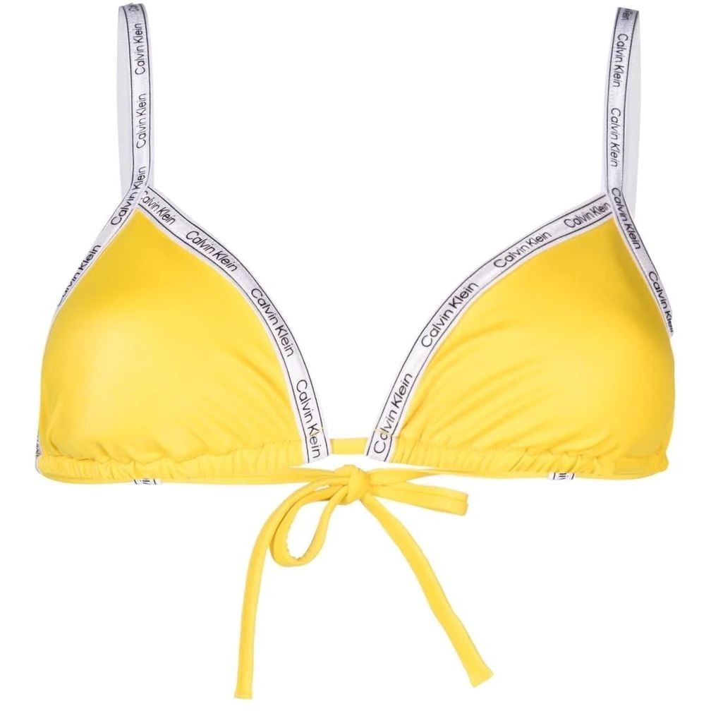 CALVIN KLEIN UW Viršutinė kostiumėlio dalis moterims, Geltona, Swim one shoulder top 1