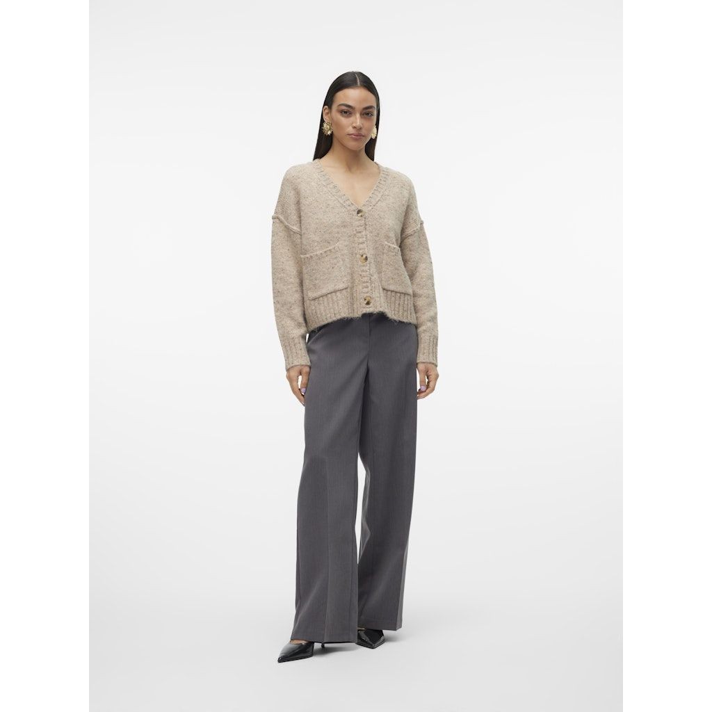 VERO MODA Kardiganas moterims, Smėlio, Ingrid v-neck cardigan 6