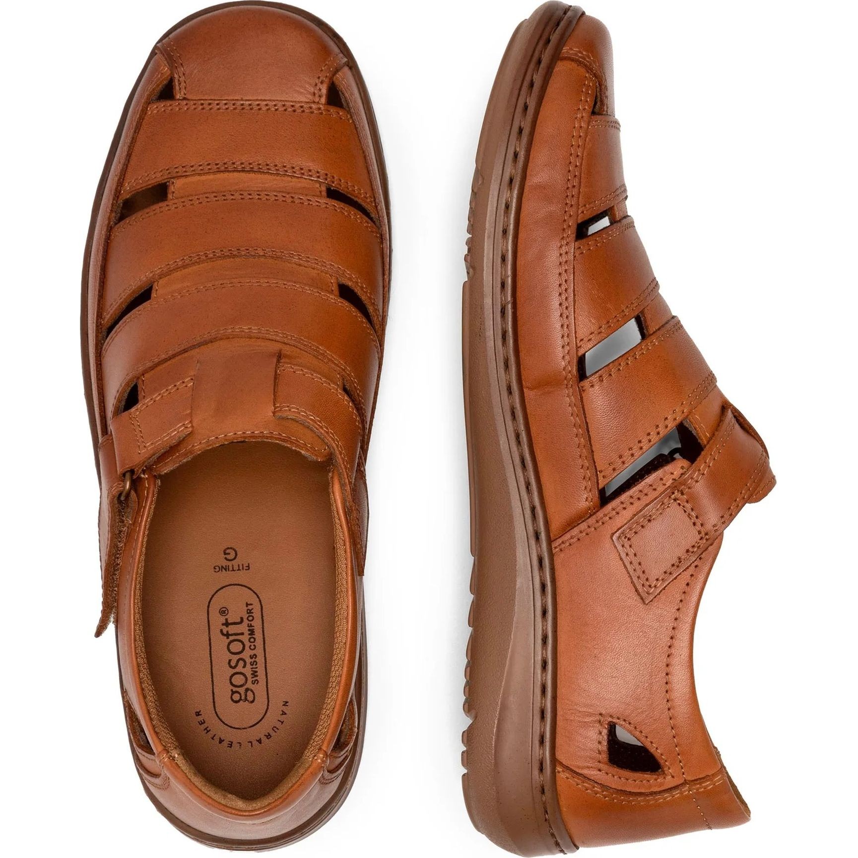 GO SOFT Basutės vyrams, Camel, SANDALS 4